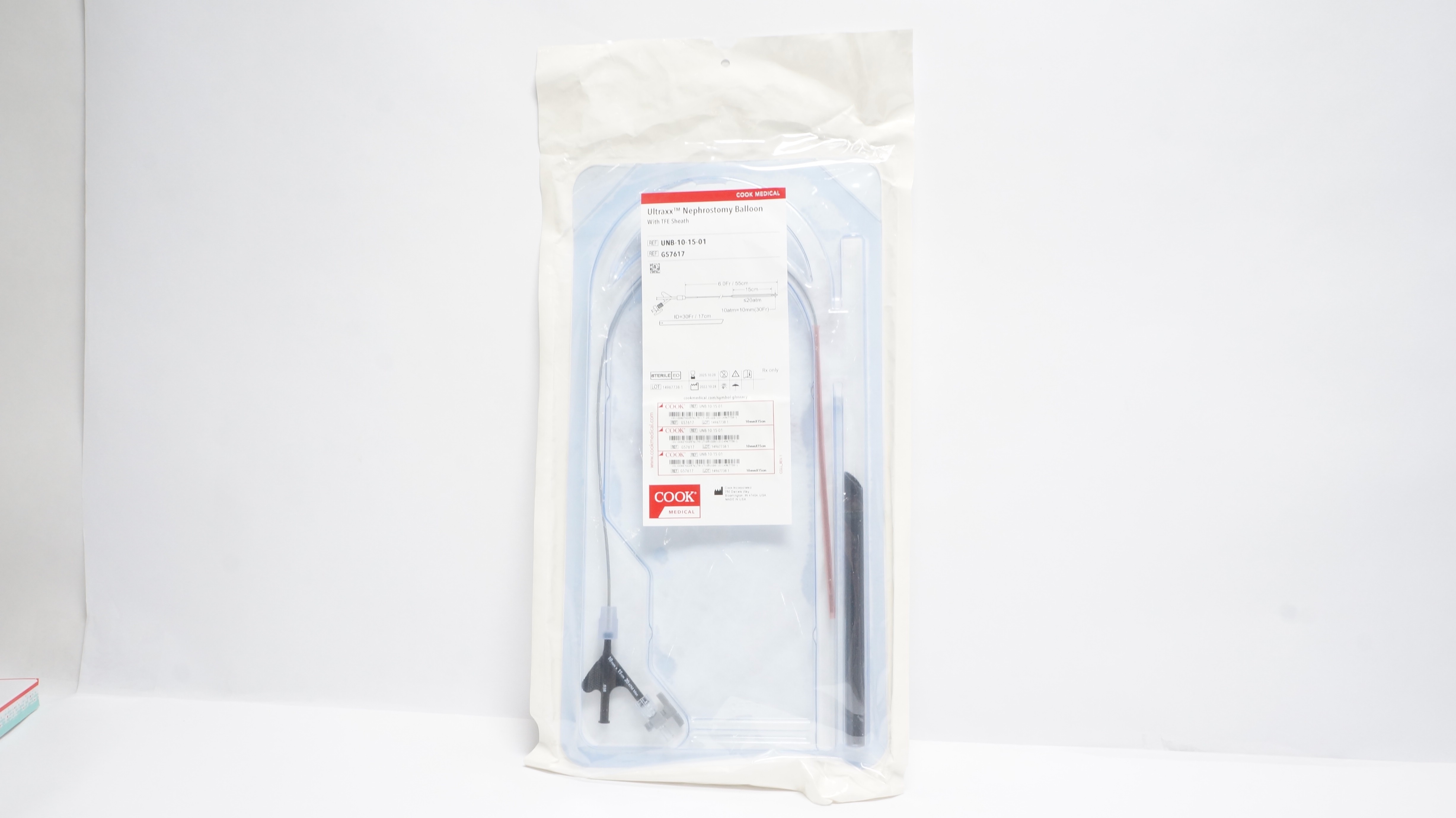 Cook Medical G57617 Ultraxx Nephrostomy Balloon W/TFE Sheath 6.0F x 15cm (x)