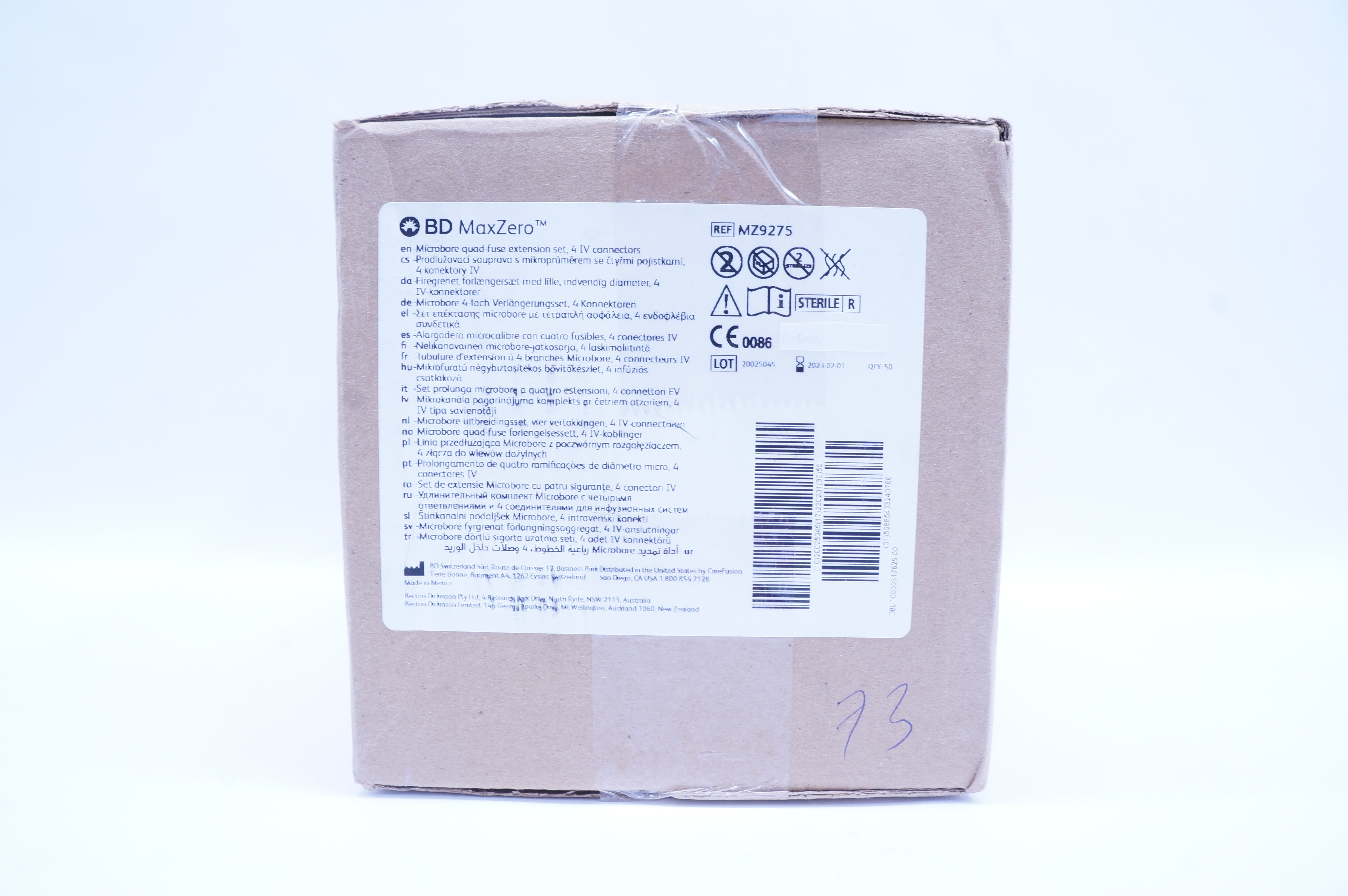 BD MZ9275 MaxZero Microbore Quad Fuse Extension Set,4 IV Connectors - Box of 50