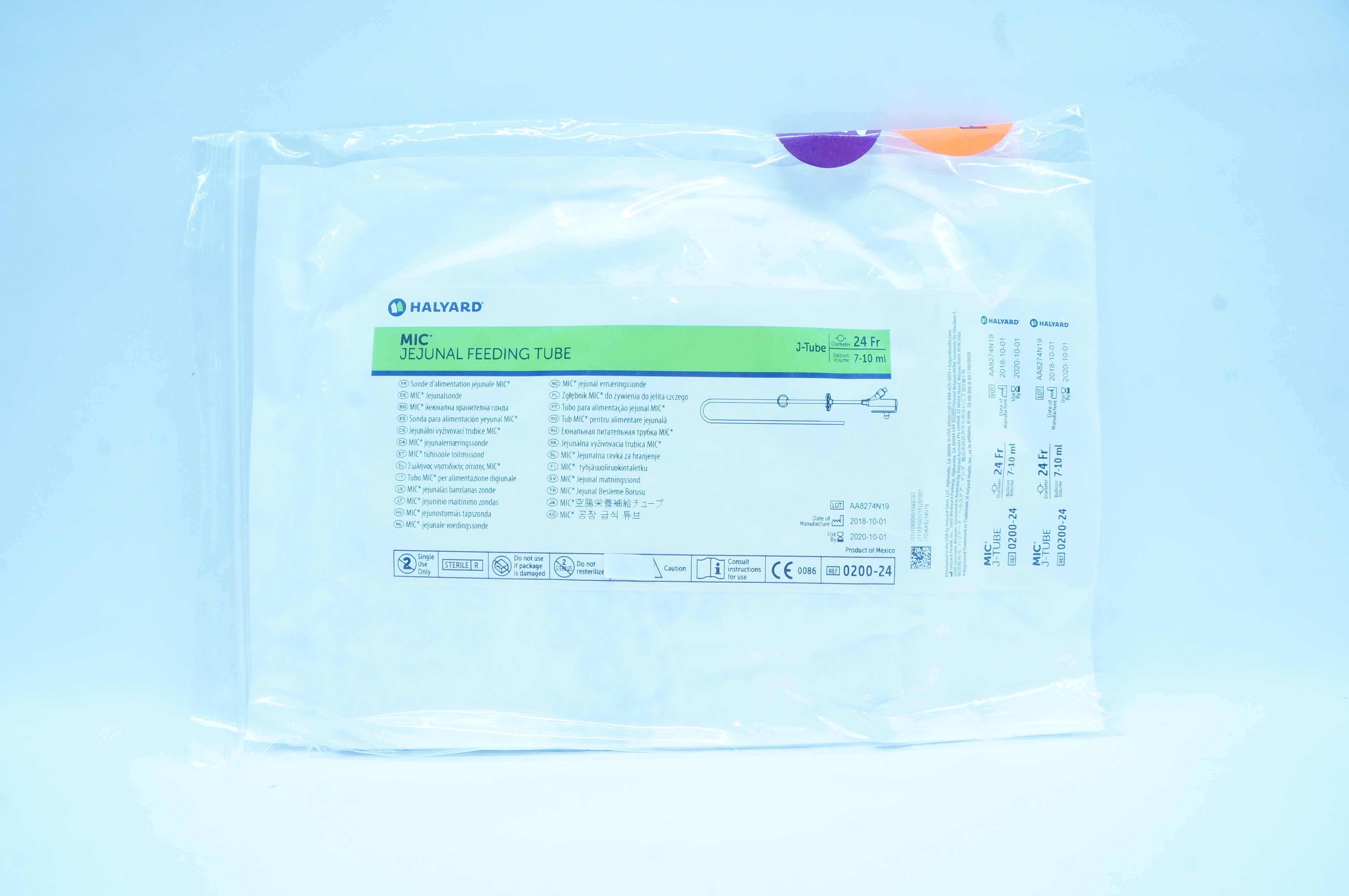 Halyard 0200-24 MIC Jejunal Feeding Tube 24Fr., 7-10ml (x)
