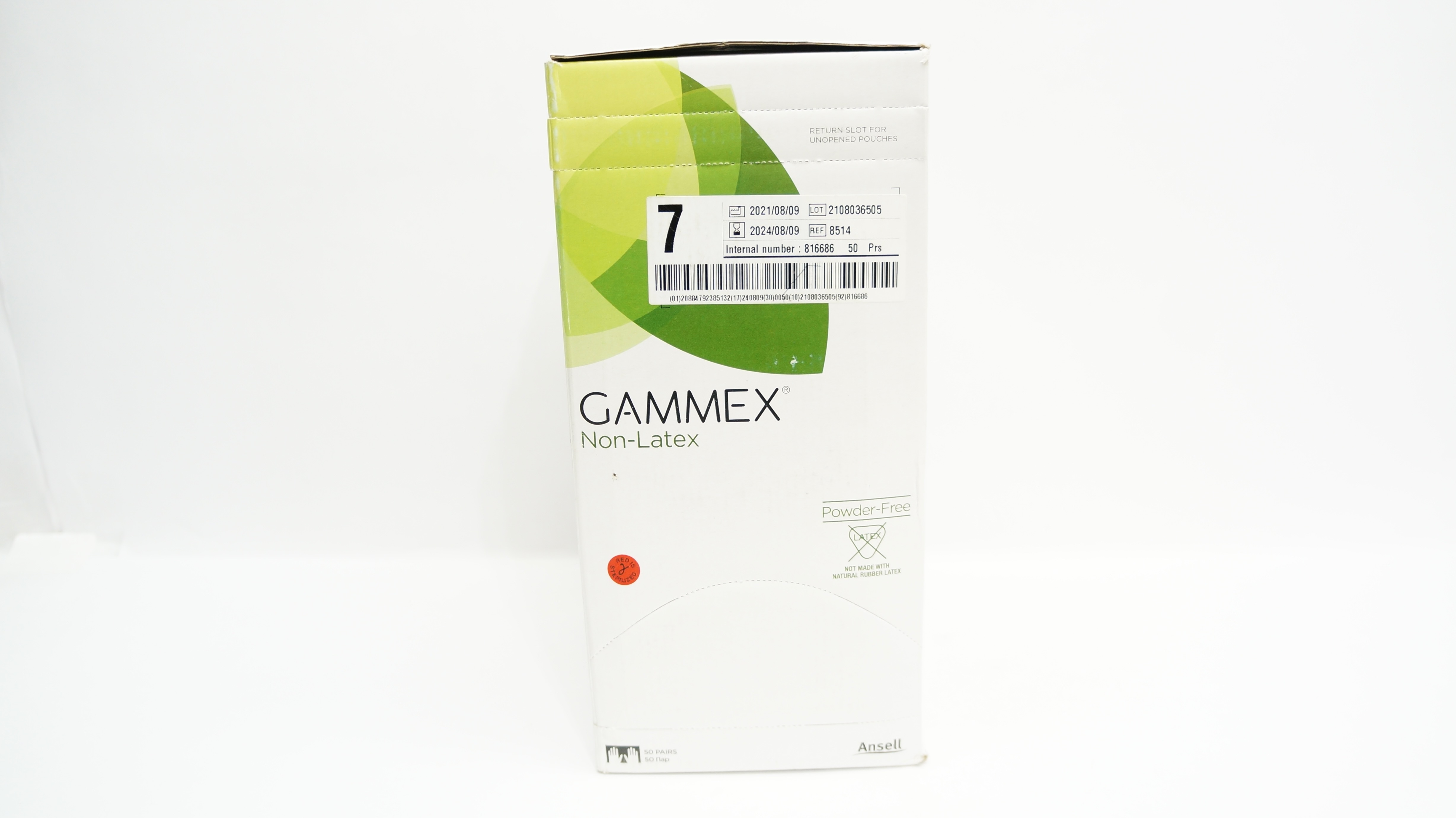 Ansell 8514 Gammex Non-Latex Neoprene Surgical Gloves Size 7 - Box of 50