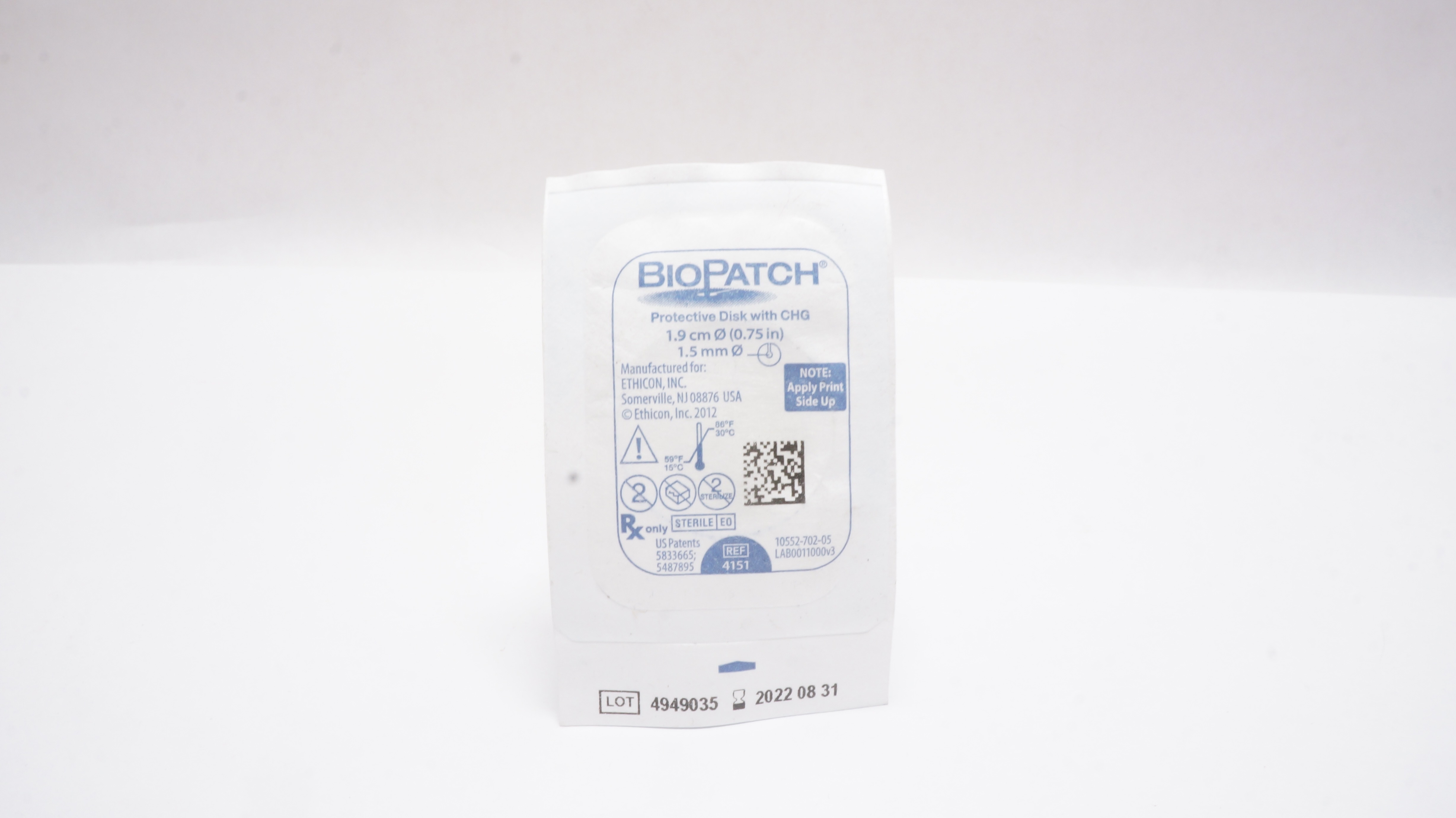 Ethicon 4151 BioPatch Protective Disk with CHG 0.75inch x 1.5mm (x)