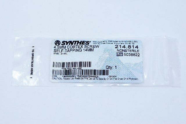 Synthes 214.814 4.5mm Cortex Screw Self-Tapping 14mm