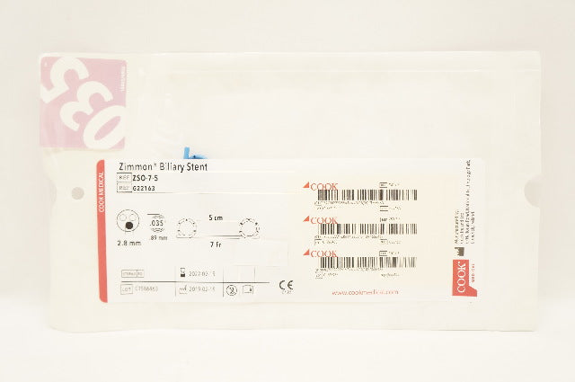 Cook Medical G22163 Zimmon Biliary Stnt 7Fr x 5cm (x)