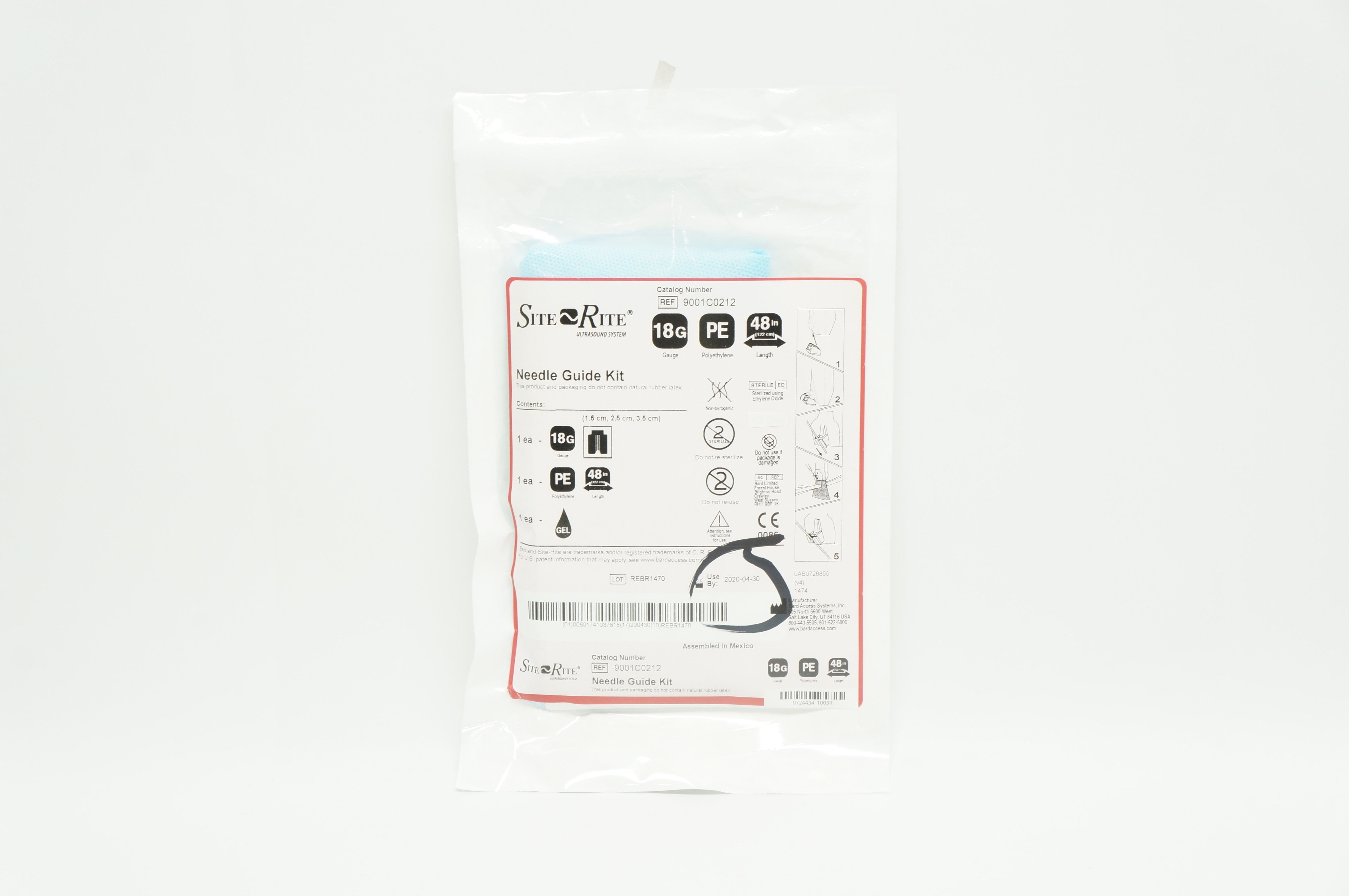 Bard 9001C0212 Site Rite Ndle. Guide Kit 18G x 48inch (x)