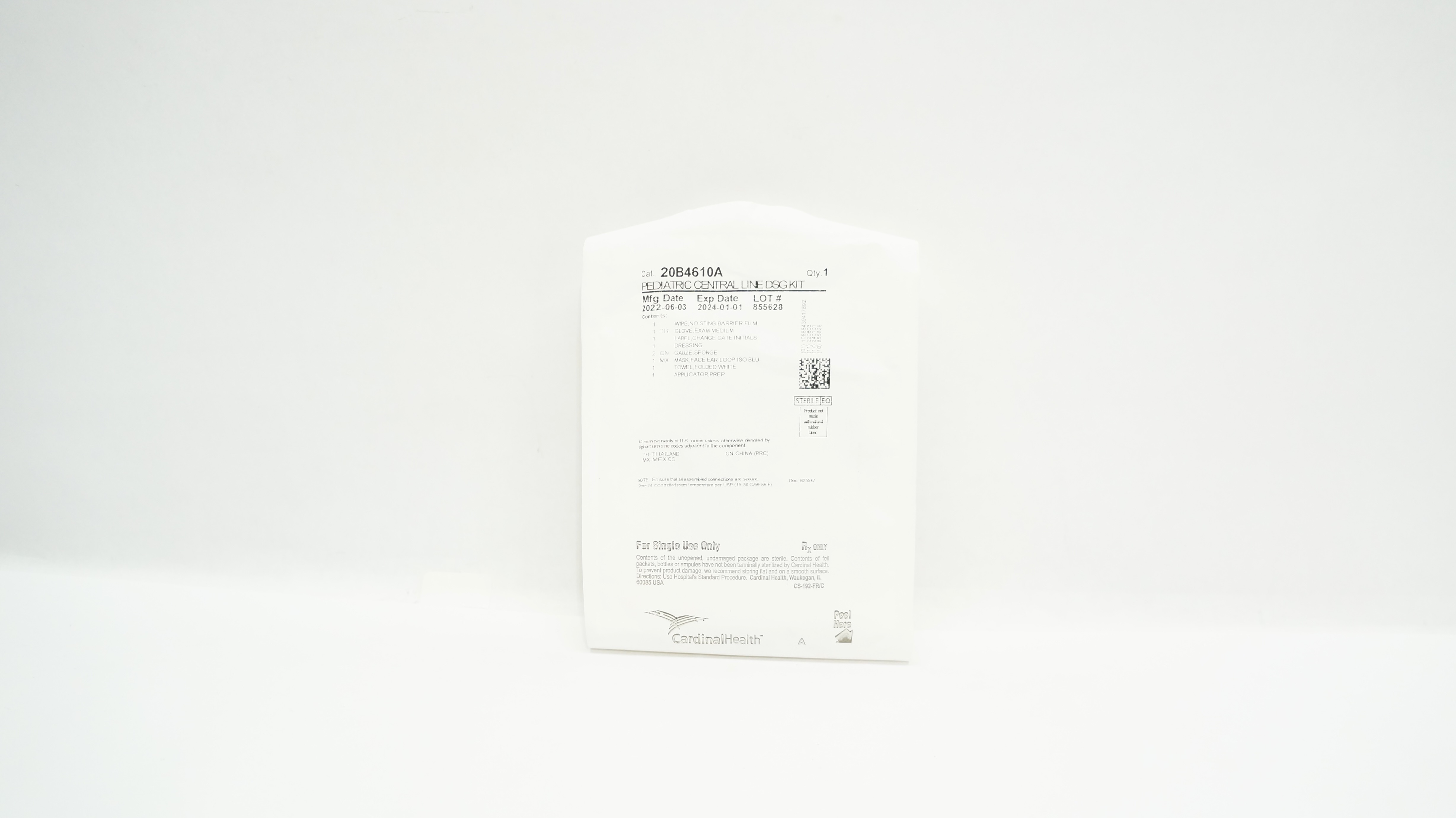 Cardinal Health 20B4610A Pediatric Central Line DSG Kit