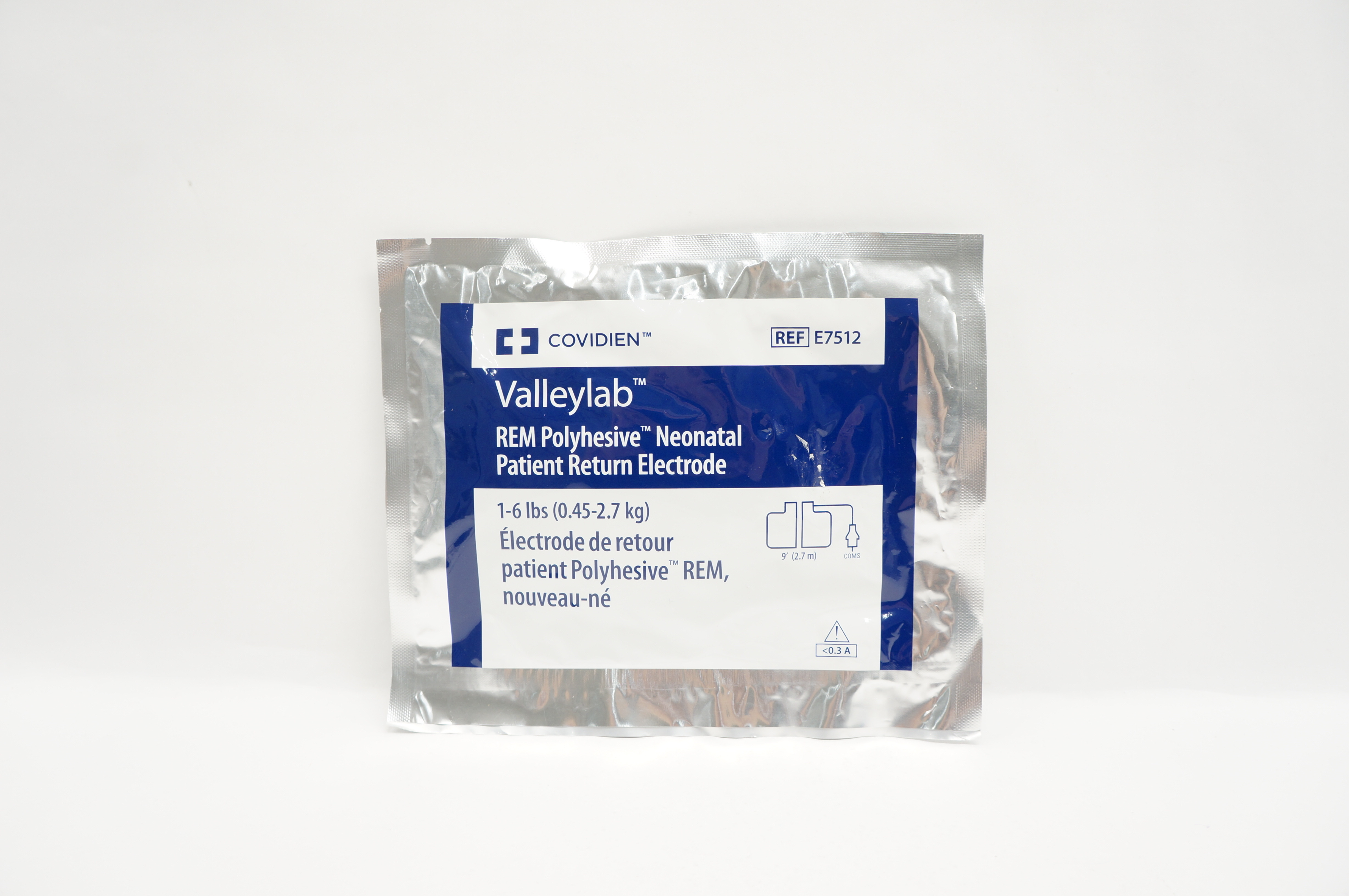 Covidien E7512 Valleylab REM Polyhesive Neonatal Return Electrode 1-6lbs (x)