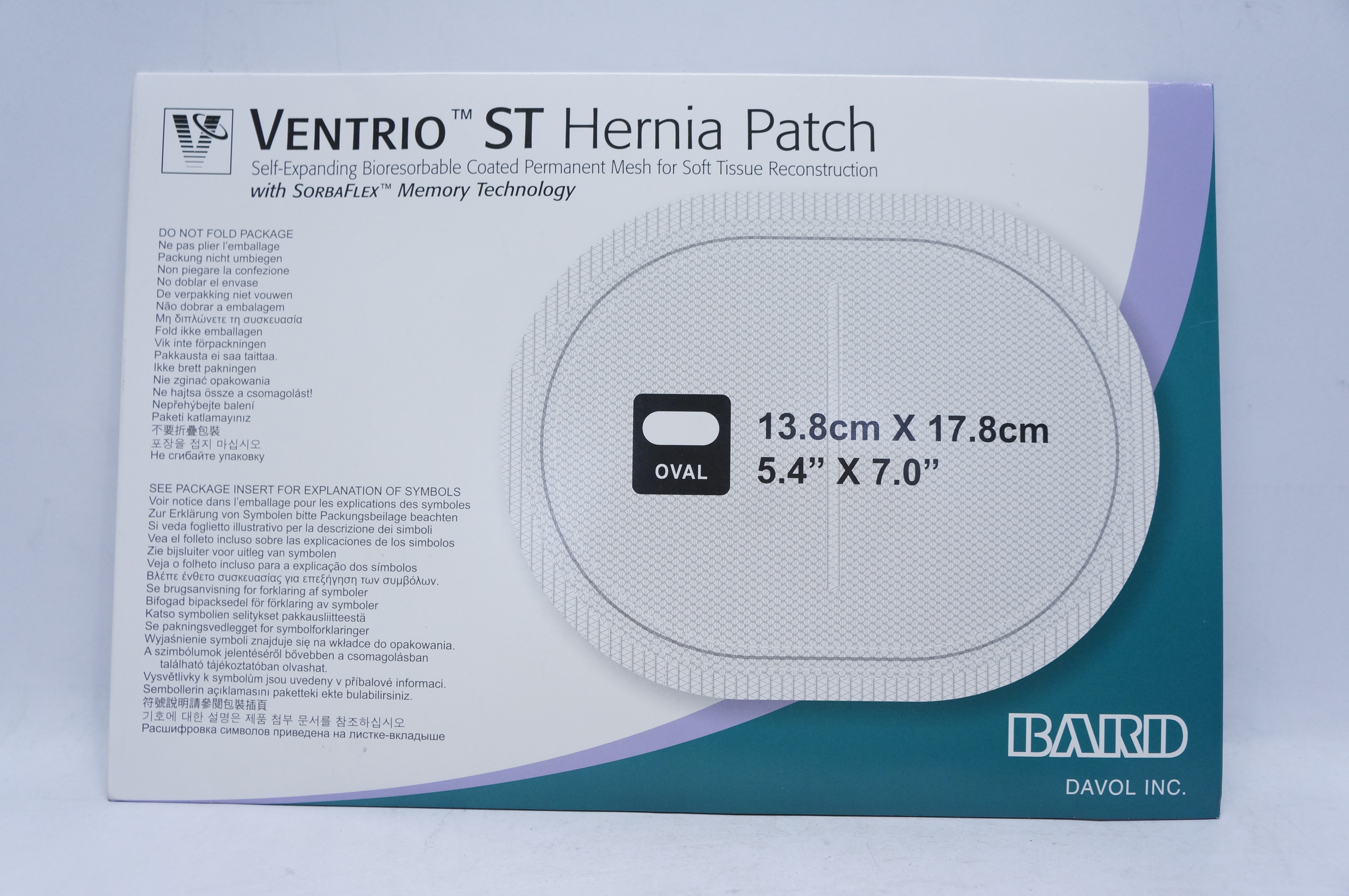 Bard 5950050 Ventrio ST Hernia Patch 5.4inch x 7.0inch (x)