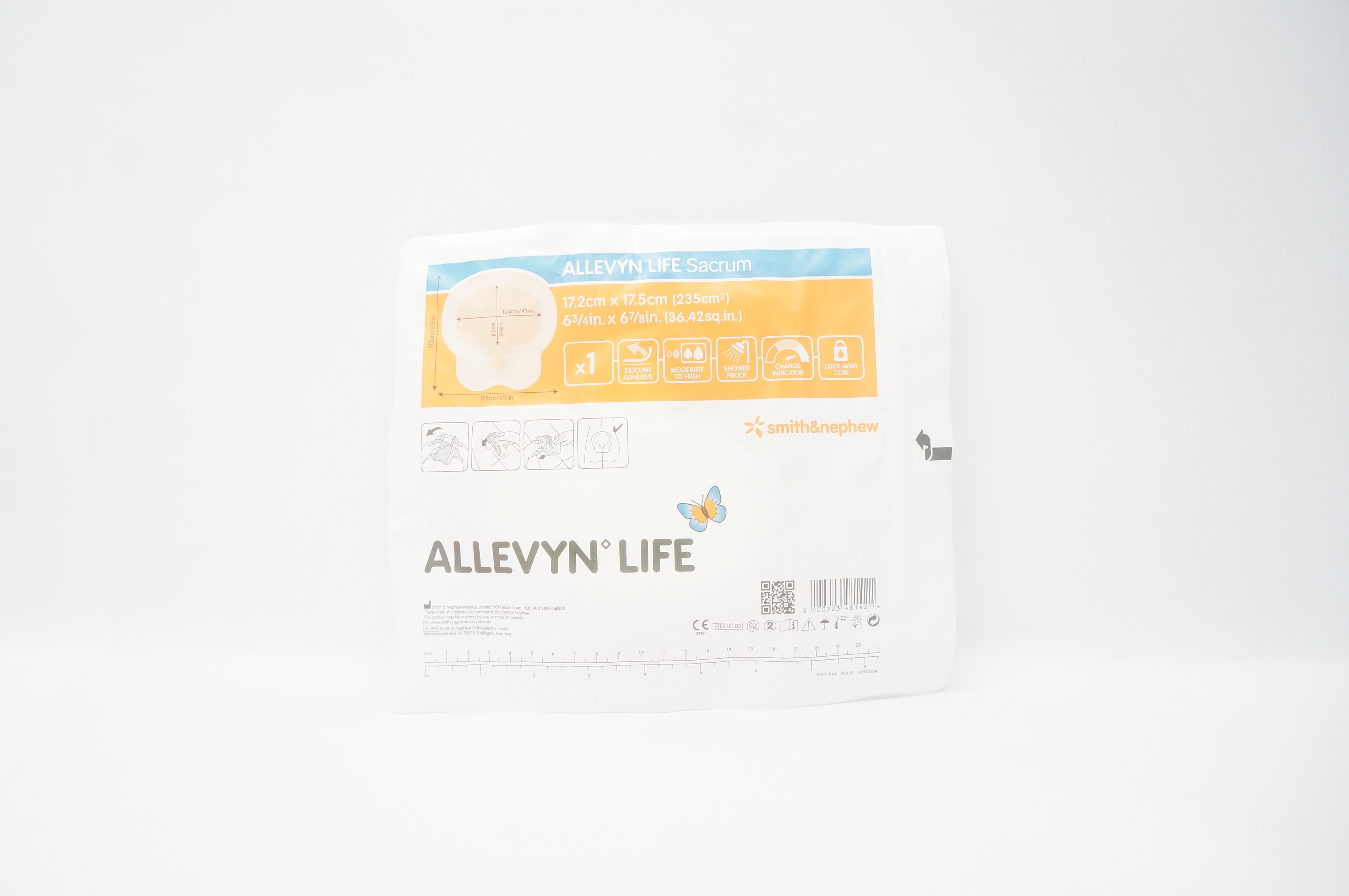 Smith&Nephew 66801306 Allevyn Life Sacrum Dressing 6-3/4 x 6-7/8inch