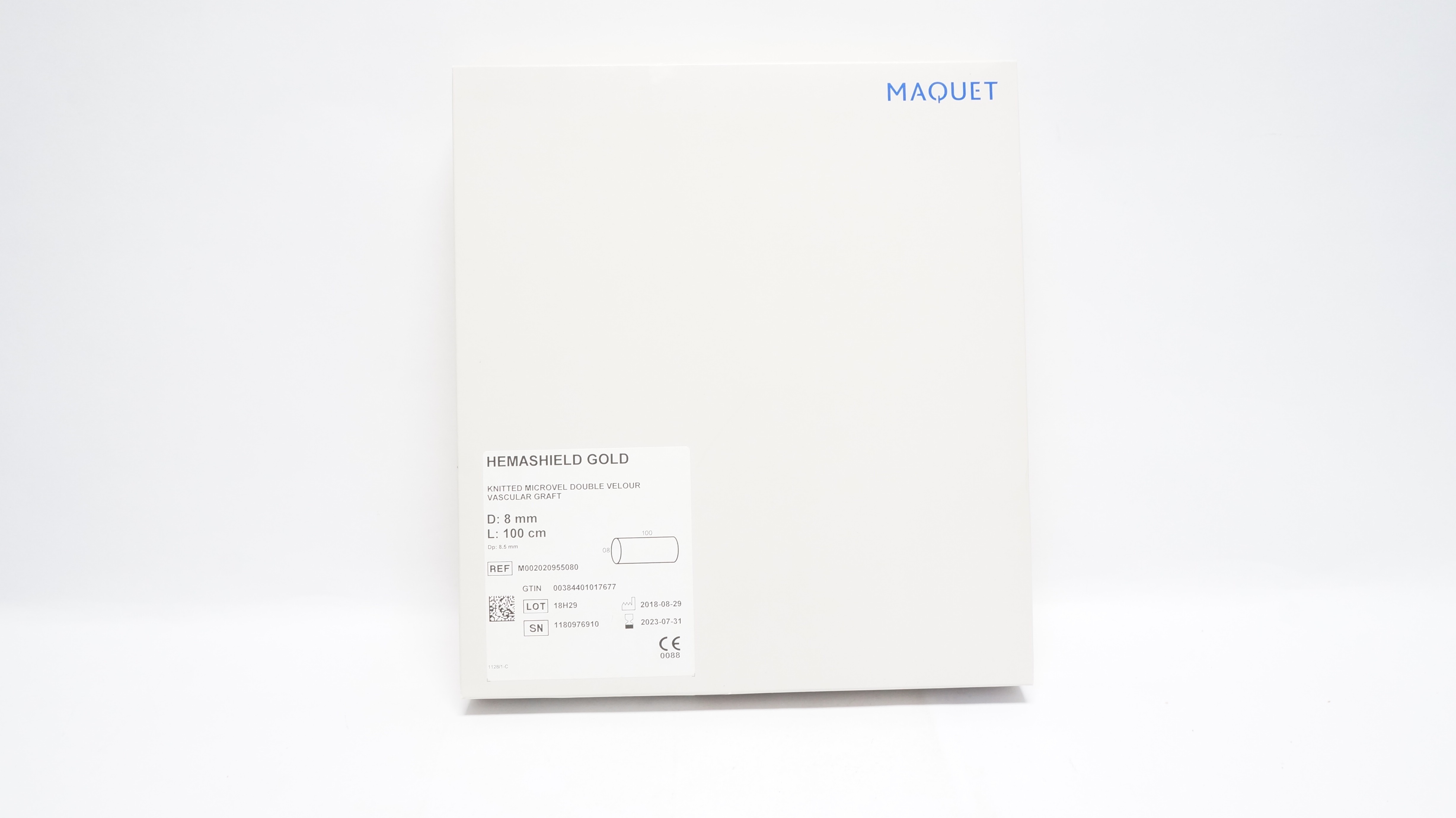Maquet M002020955080 Knitted Microvel Double Velour Vascular Graft 8mm x100cm(x)