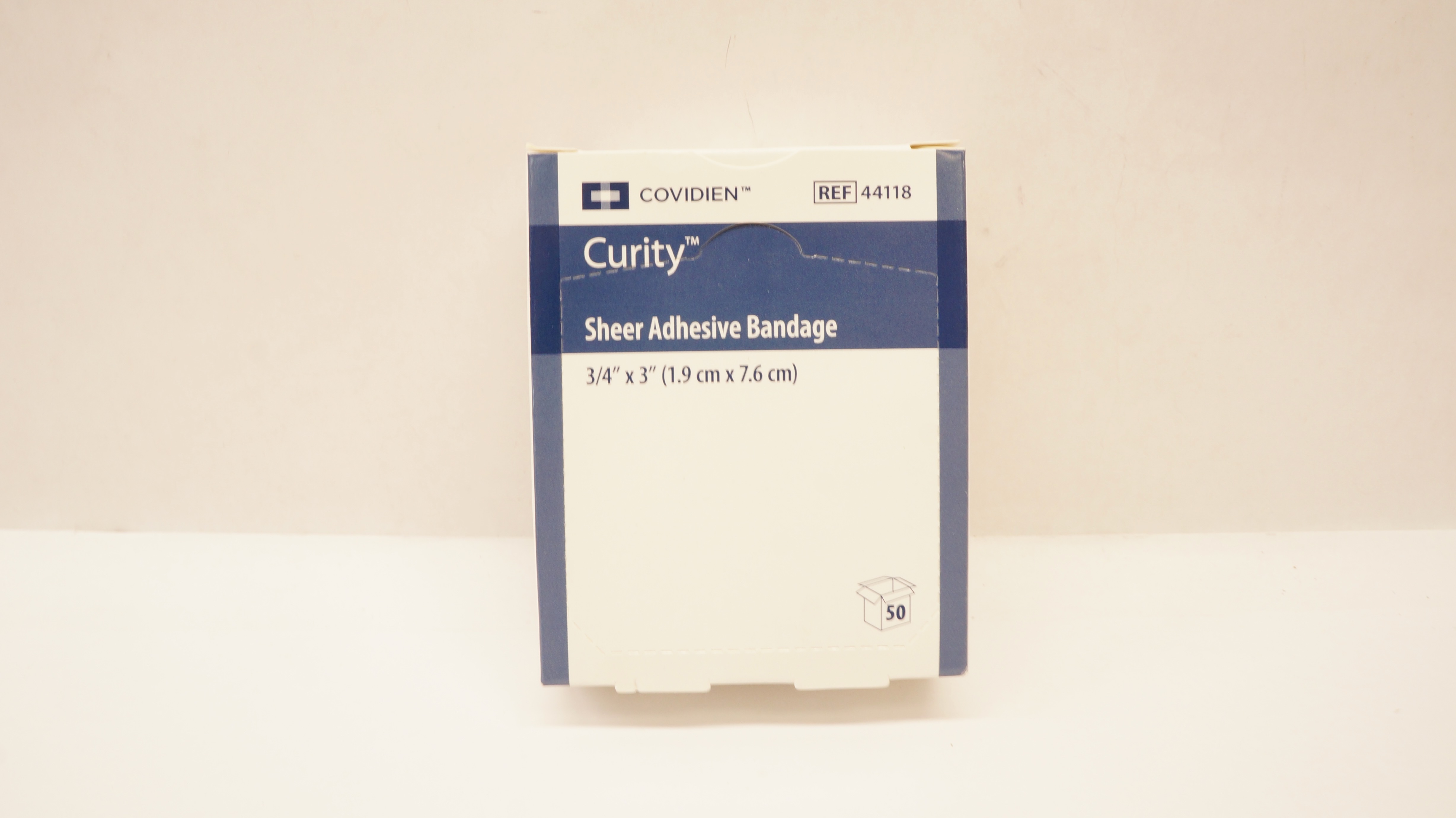Covidien 44118 Curity Sheer Adhesive Bandage 3/4inch x 3inch - Box of 50