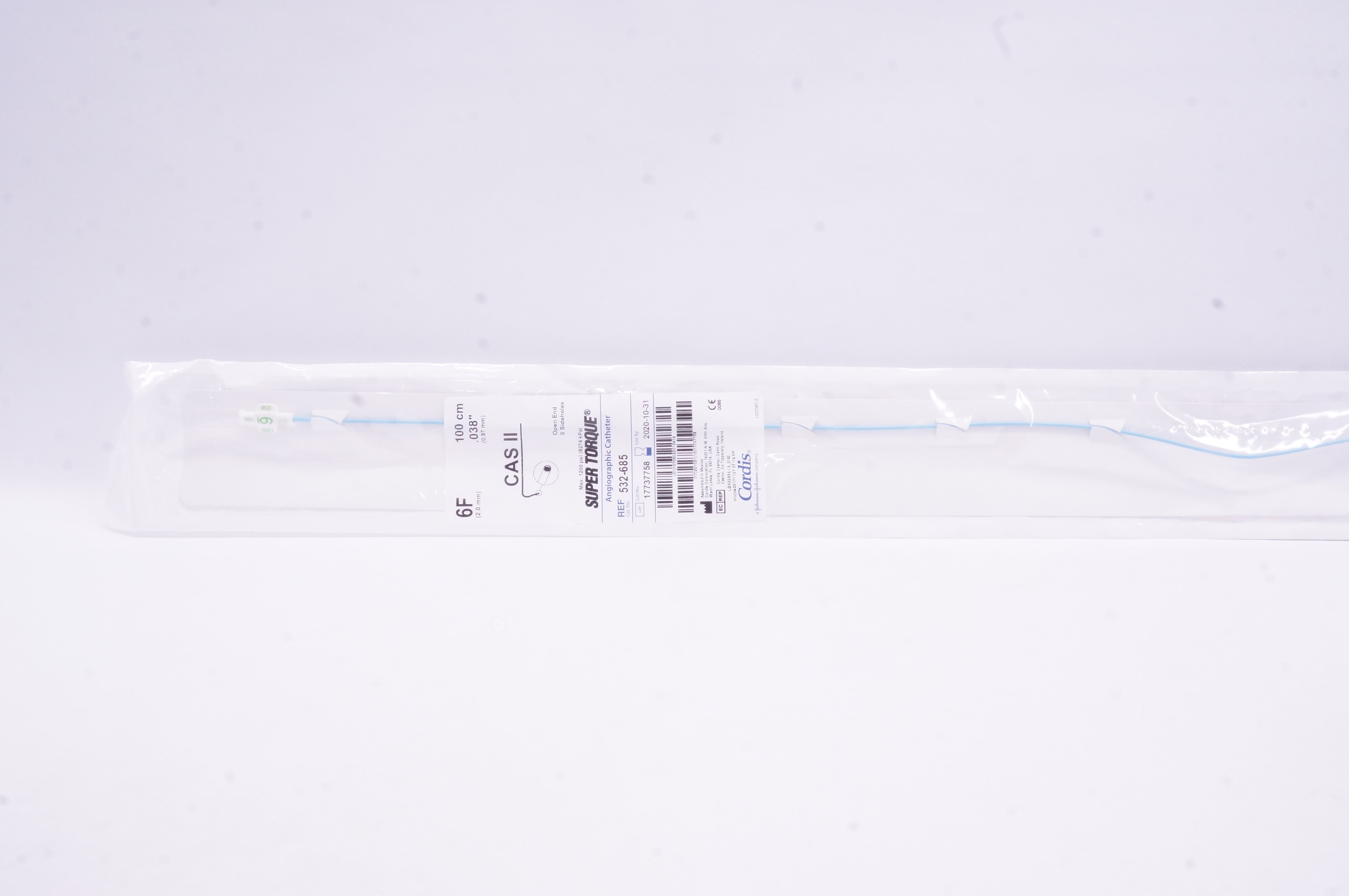 Cordis 532-685 Cas II Super Torque Angiographic Cath.6F x 100cm x 0.038 inch (x)