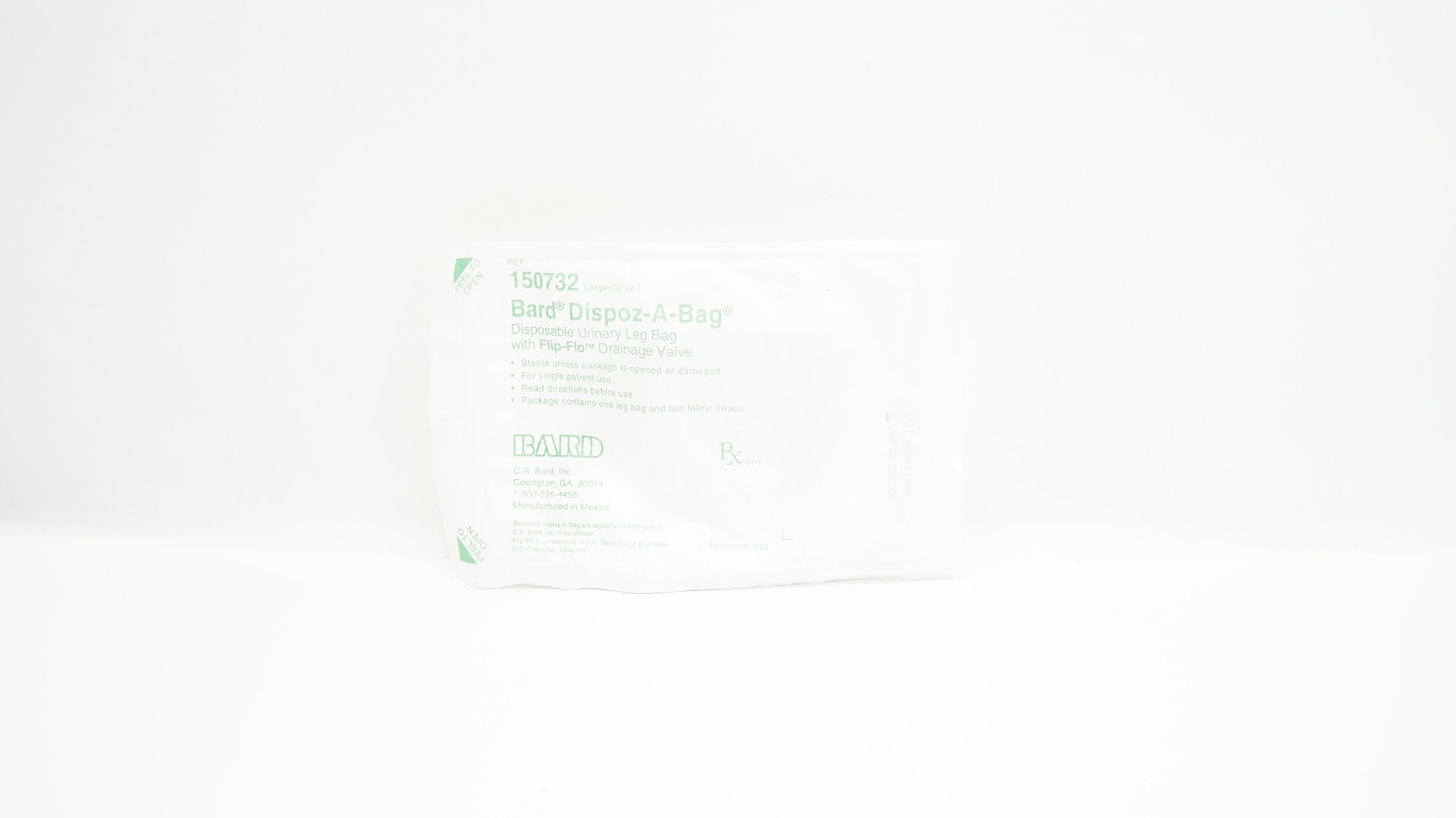 Bard 150732 Dispoz-A-Bag Disposable Urinary Leg Bag (x)
