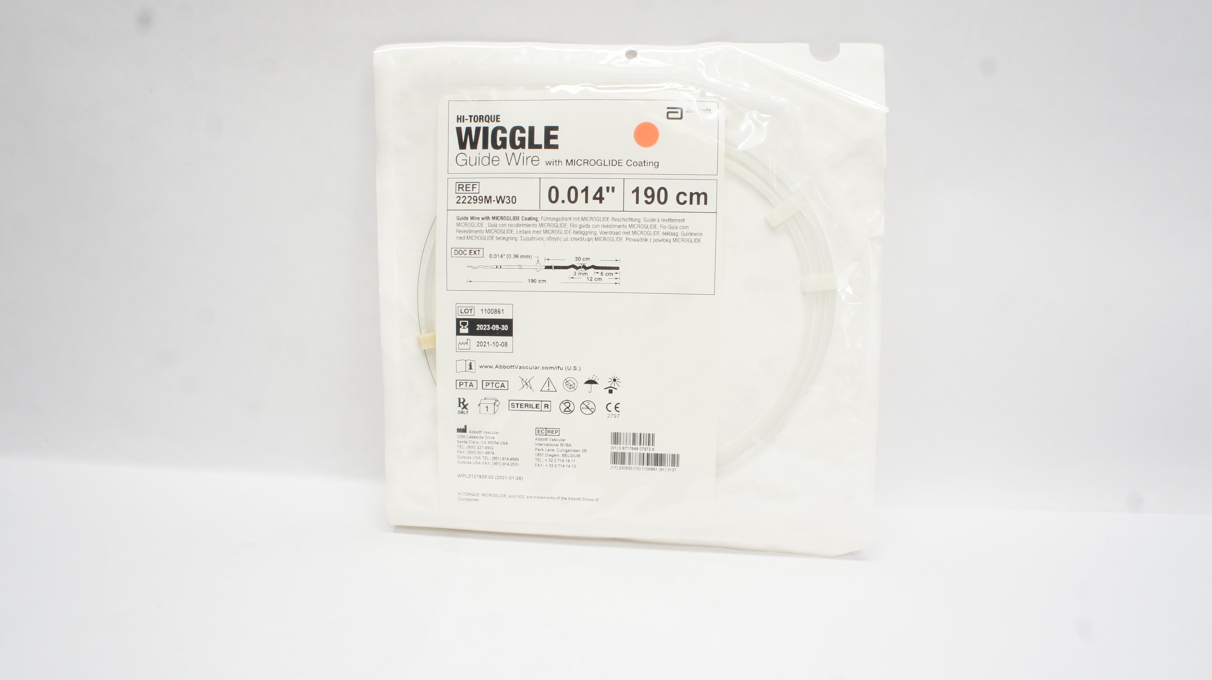 Abbott 22299M-W30 Hi-Torque Wiggle Guide Wire 0.014inch x 190cm (x)