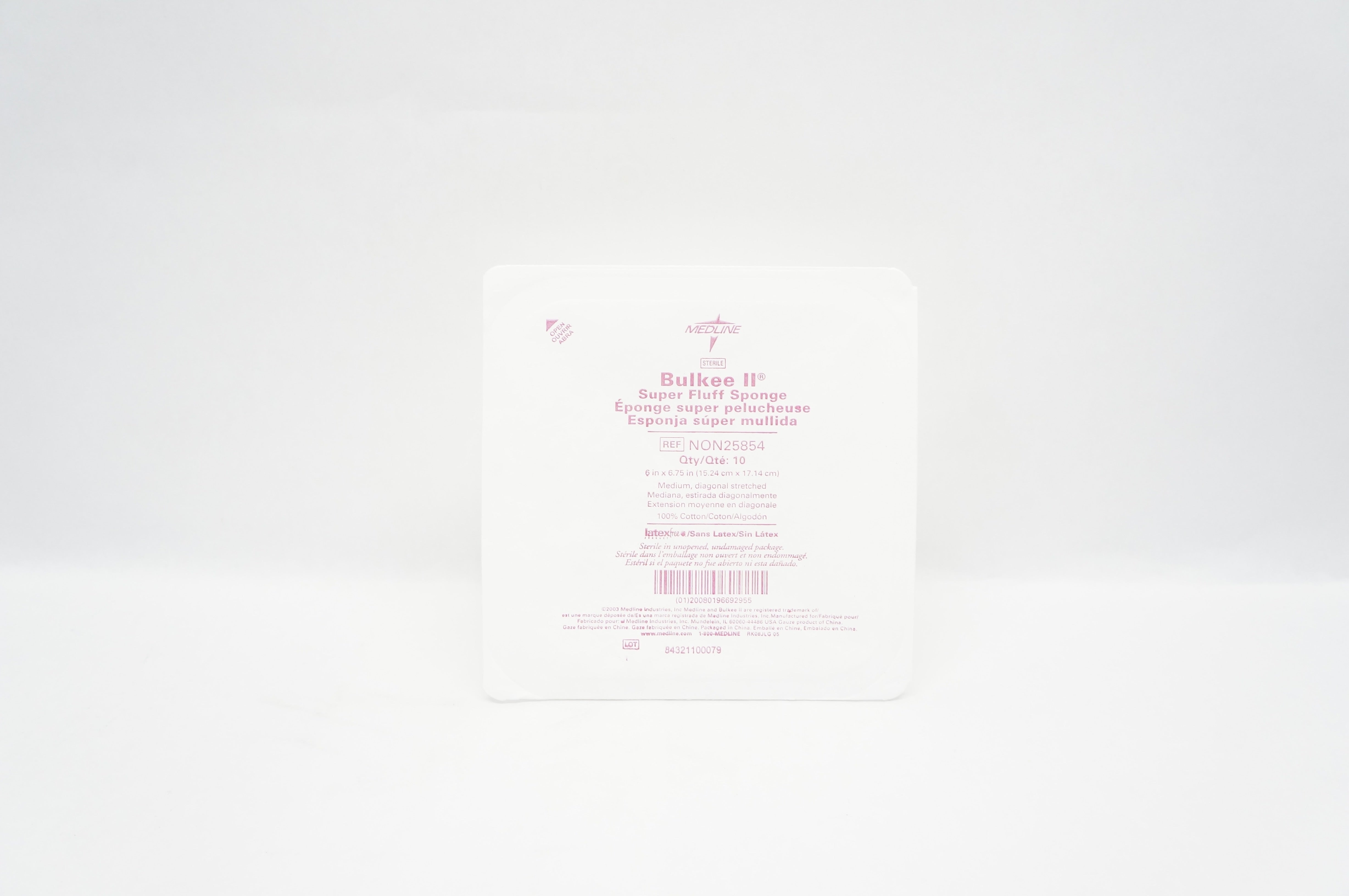 Medline NON25854 Bulkee II Super Fluff Sponge, Medium 6 x 6.75 inch - Pack of 10