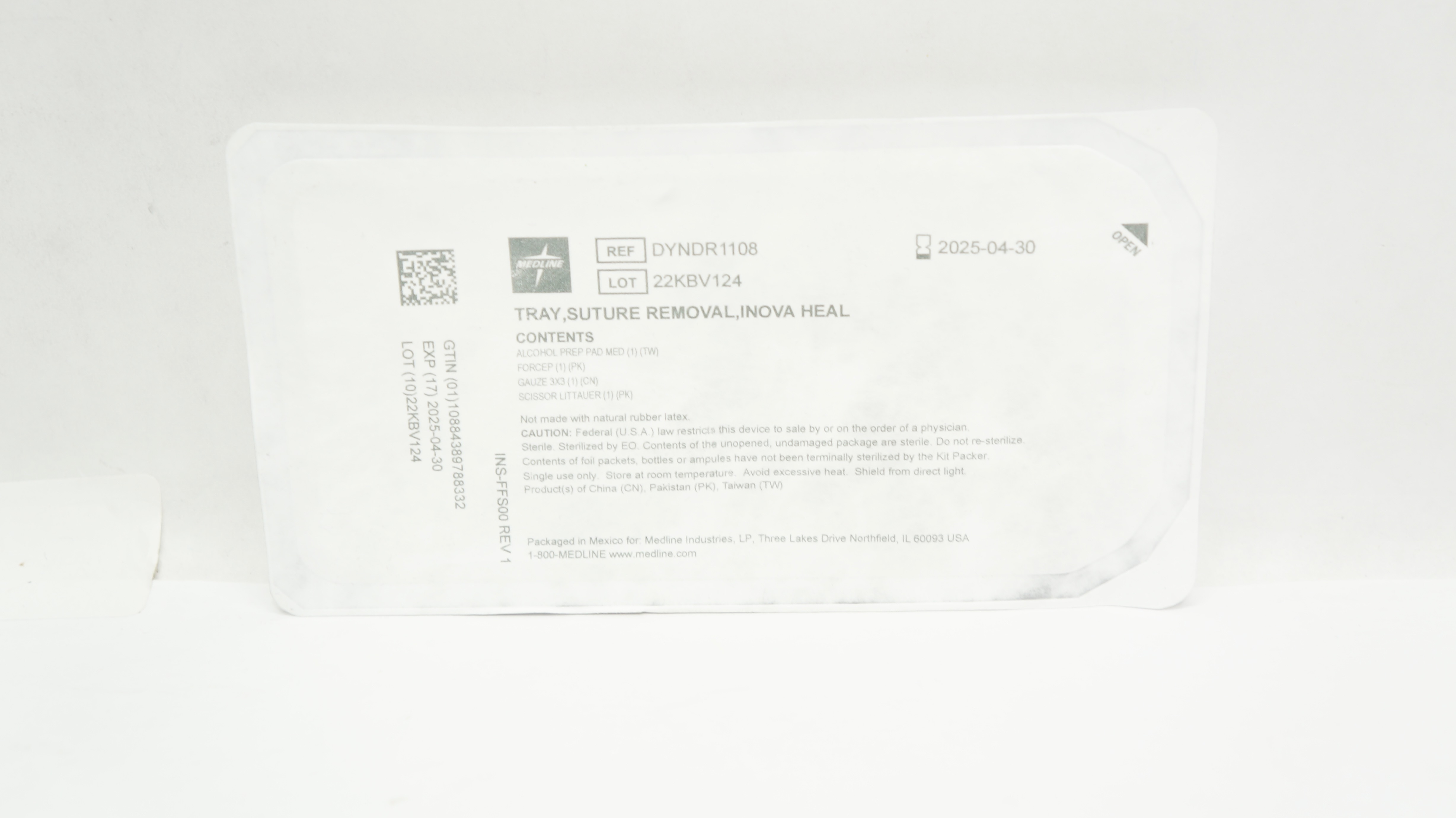 Medline DYNDR1108 Inova Health System Stre. Removal Tray