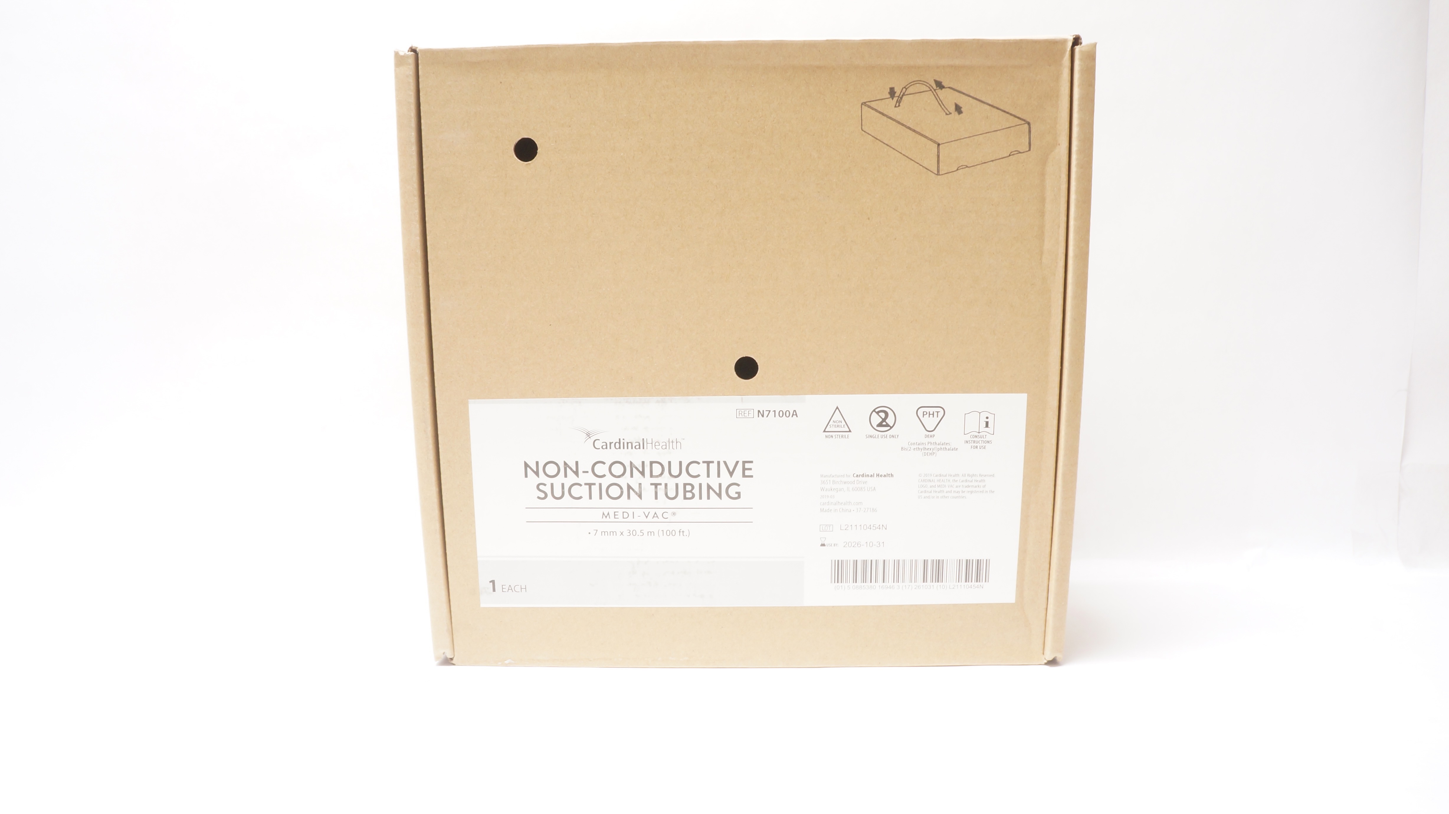 Cardinal Health N7100A Non-Conductive Suction Tubing 7mm x 30.5m