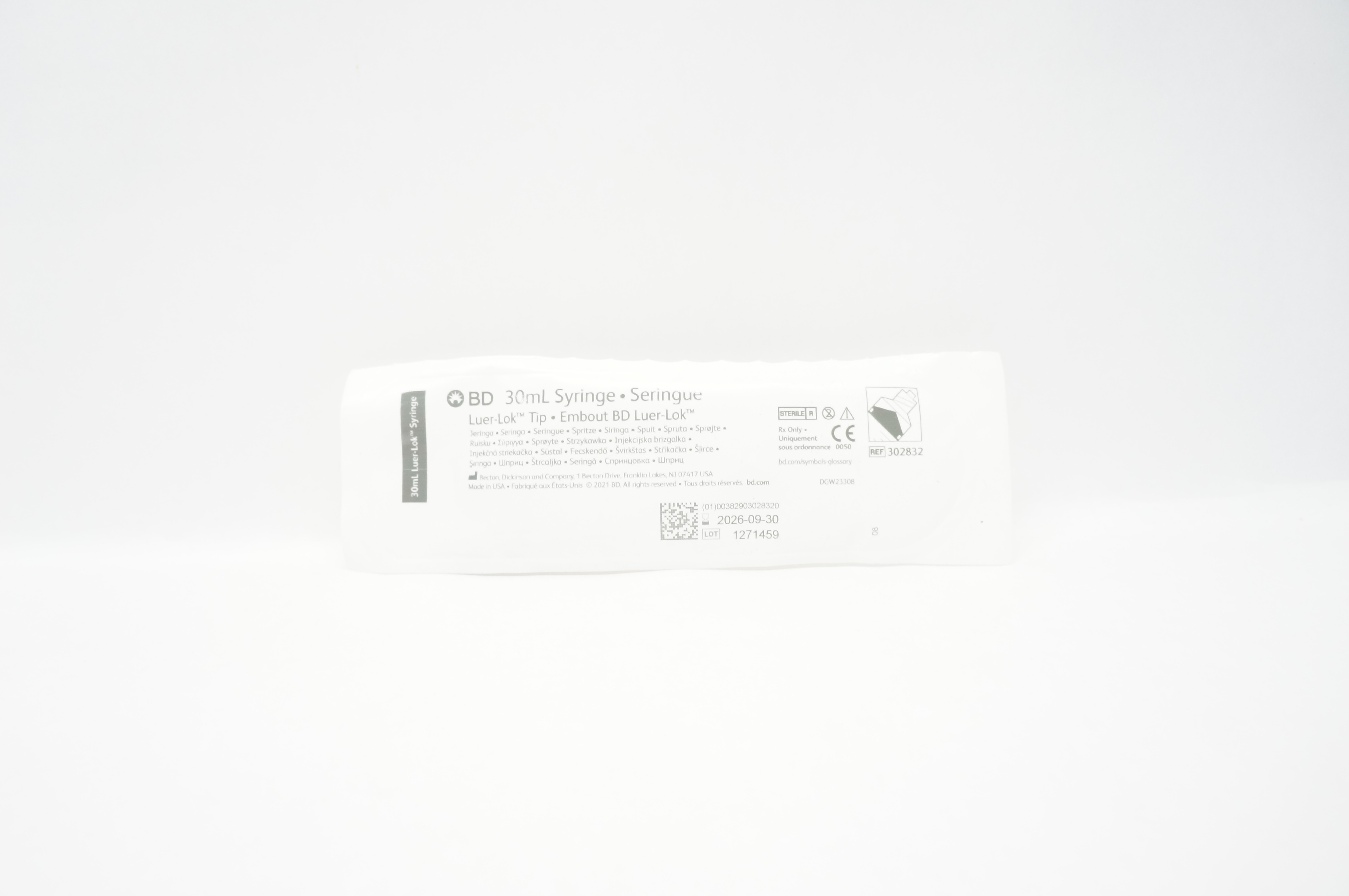BD 302832 Luer-Lok Tip 30ml Syringe