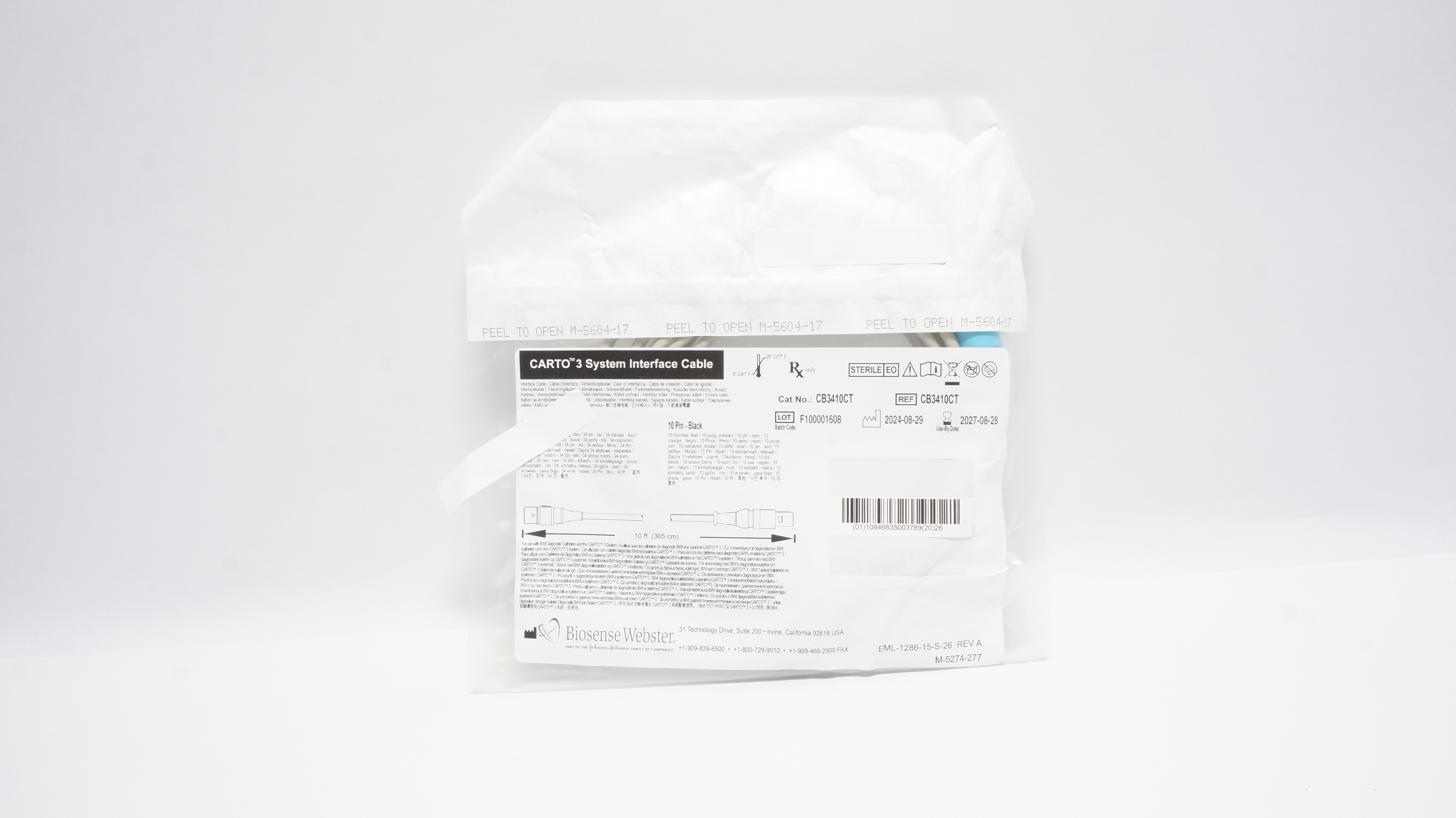 Biosense Webster CB3410CT Carto 3 System Interface Cable 10Ft