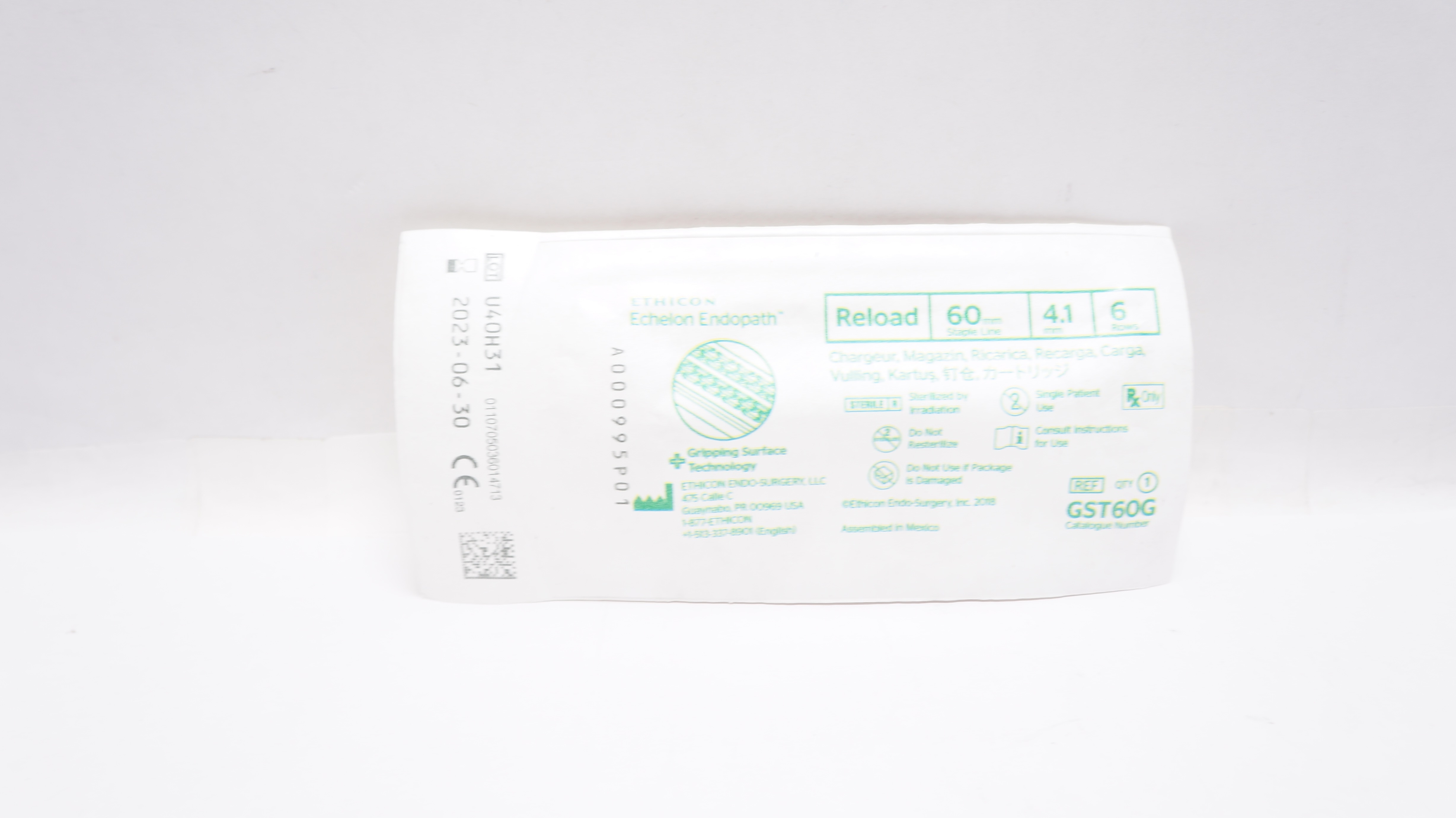 Ethicon GST60G Endopath Echelon Reload 60 mm Staple Line 4.1 mm 6 Rows (x)
