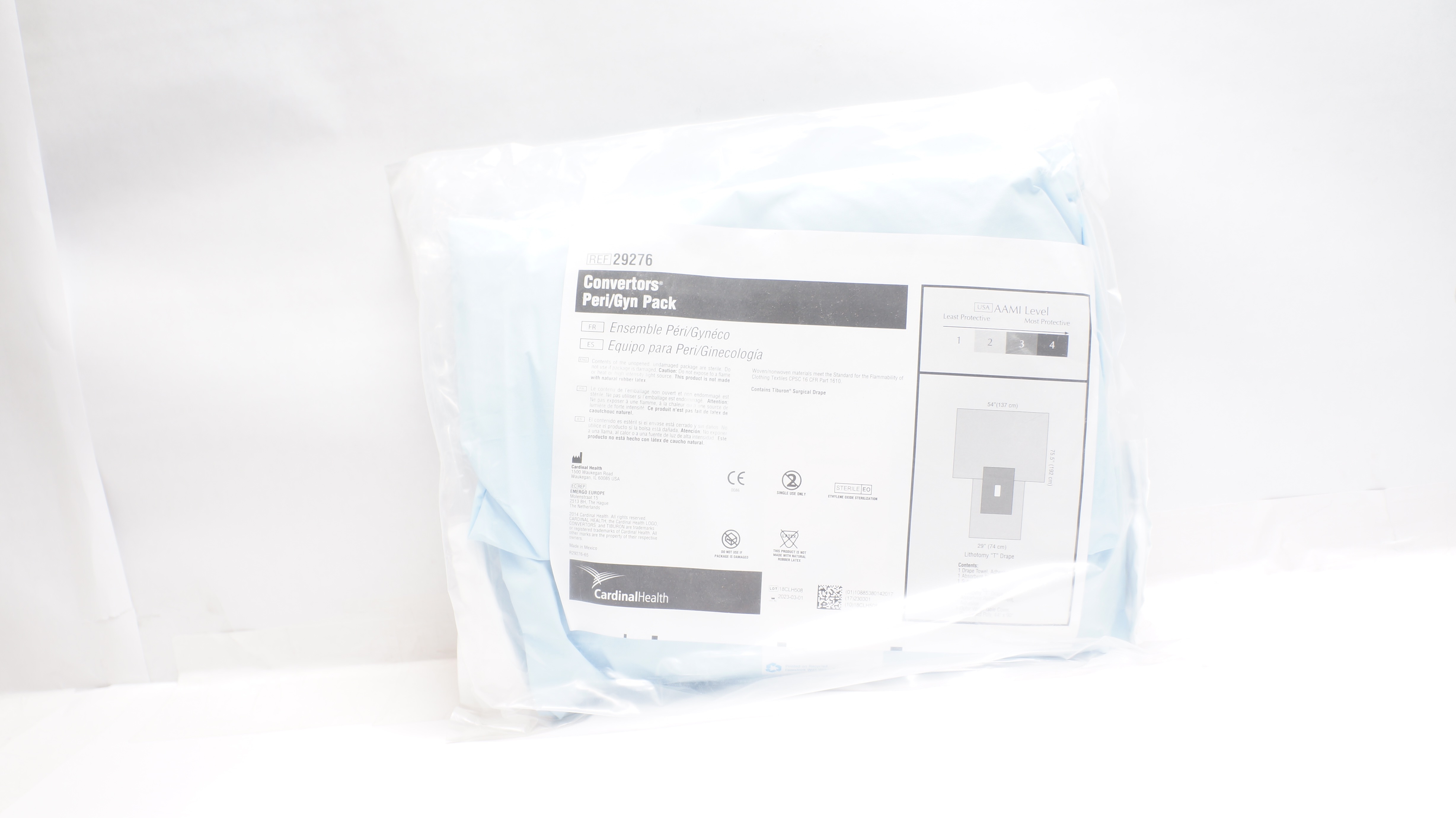 Cardinal Health 29276 Convertors Peri-Gyn Pack AAMI Level 54inch x 75.5in (x)
