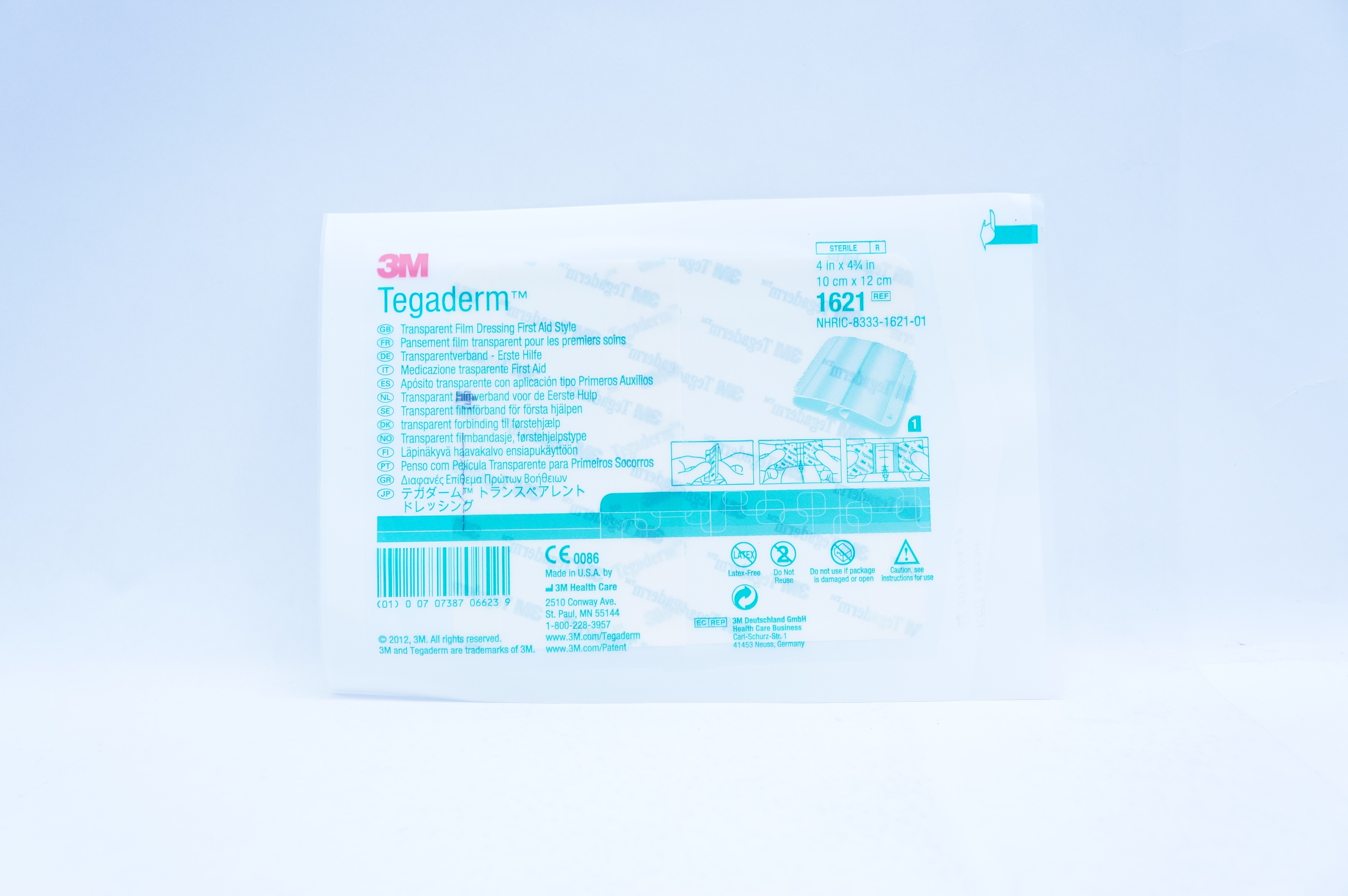 3M 1621 Tegaderm Transparent Film Dressing First Aid Style 10 x 12cm