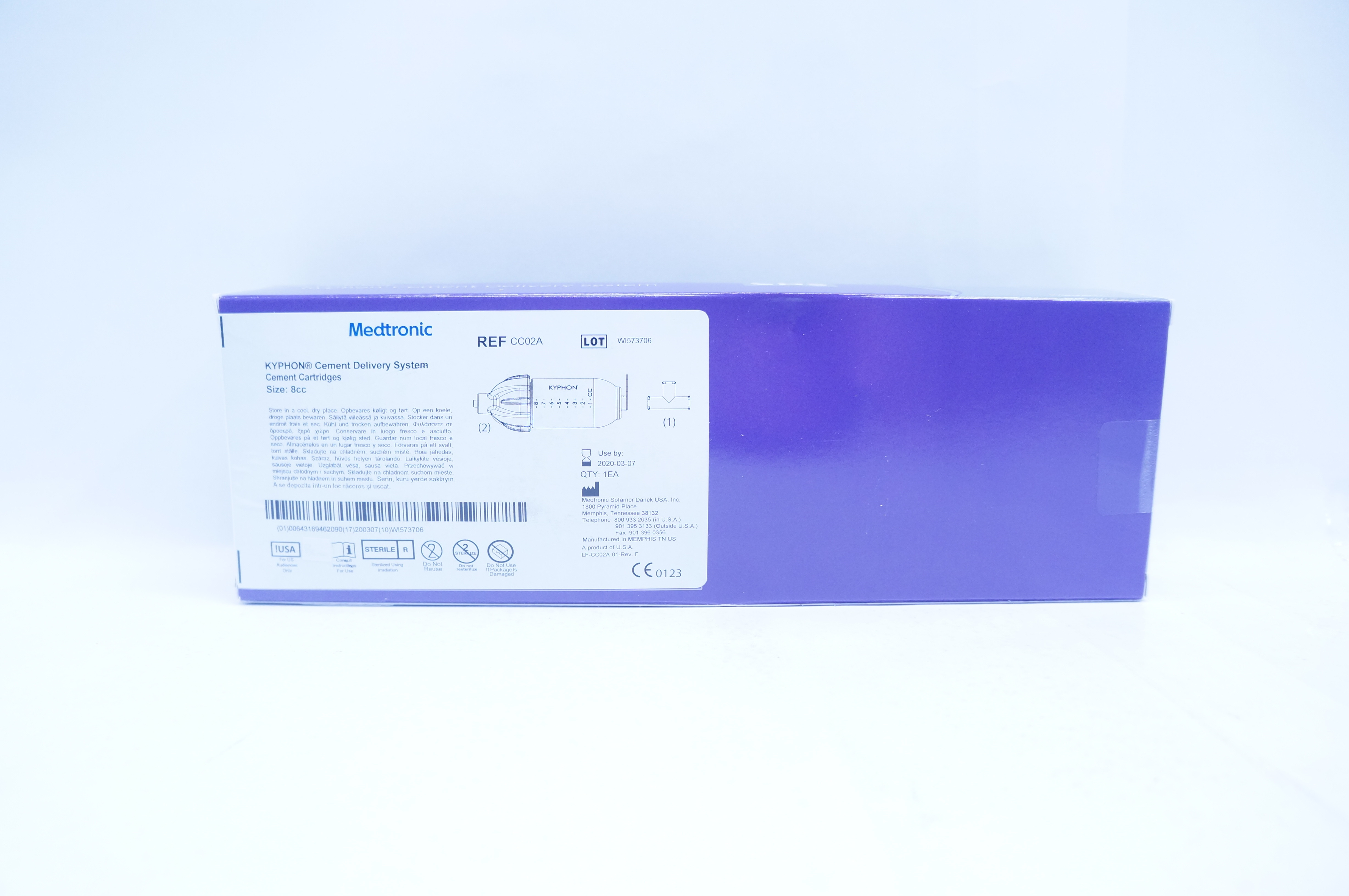 Medtronic CC02A KYPHON Cement Delivery System Cement Cartridges, Size 8cc (x)