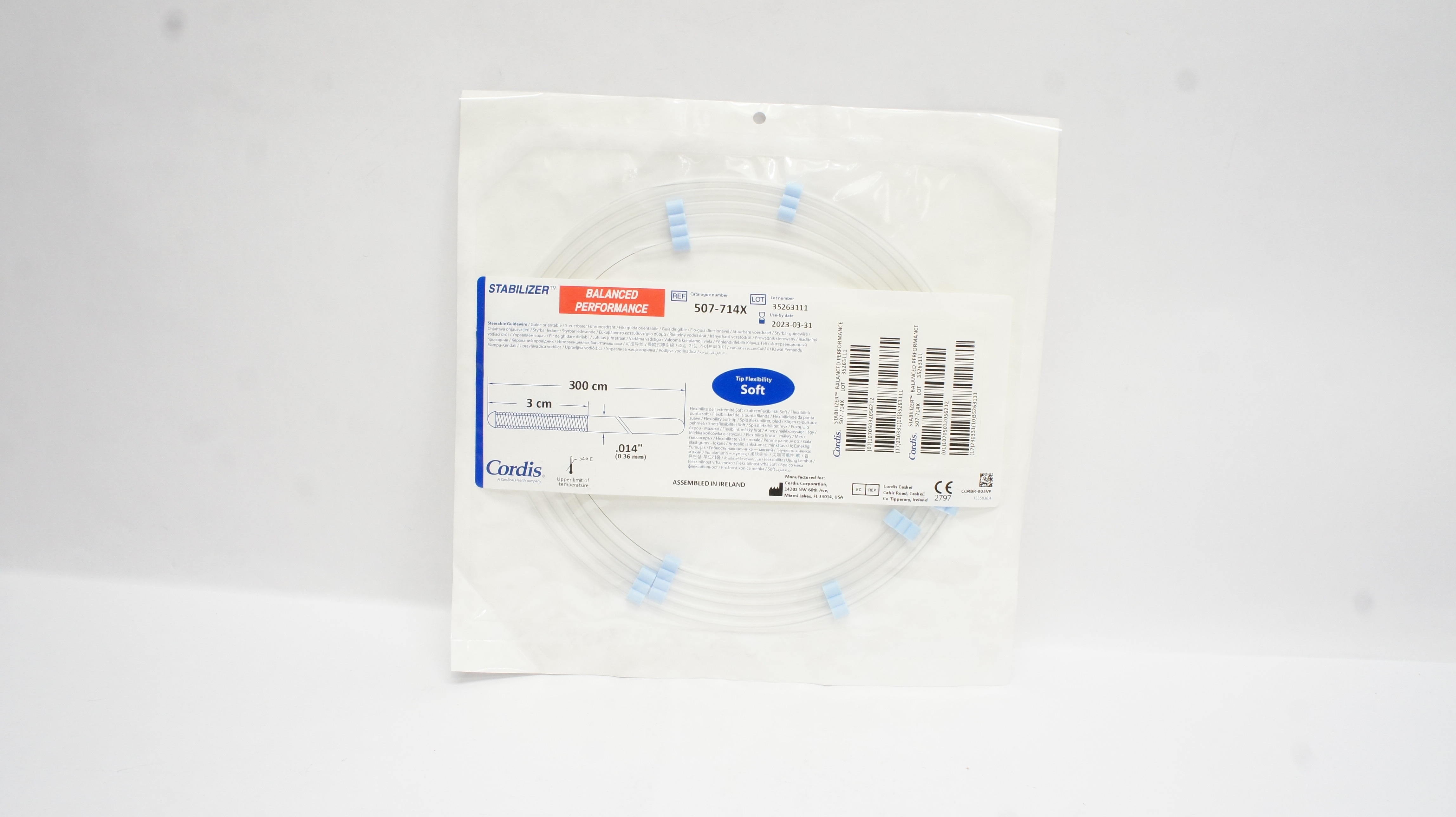 Cordis 507-714X  Steerble Guidewire 0.014inch x 300cm (x)