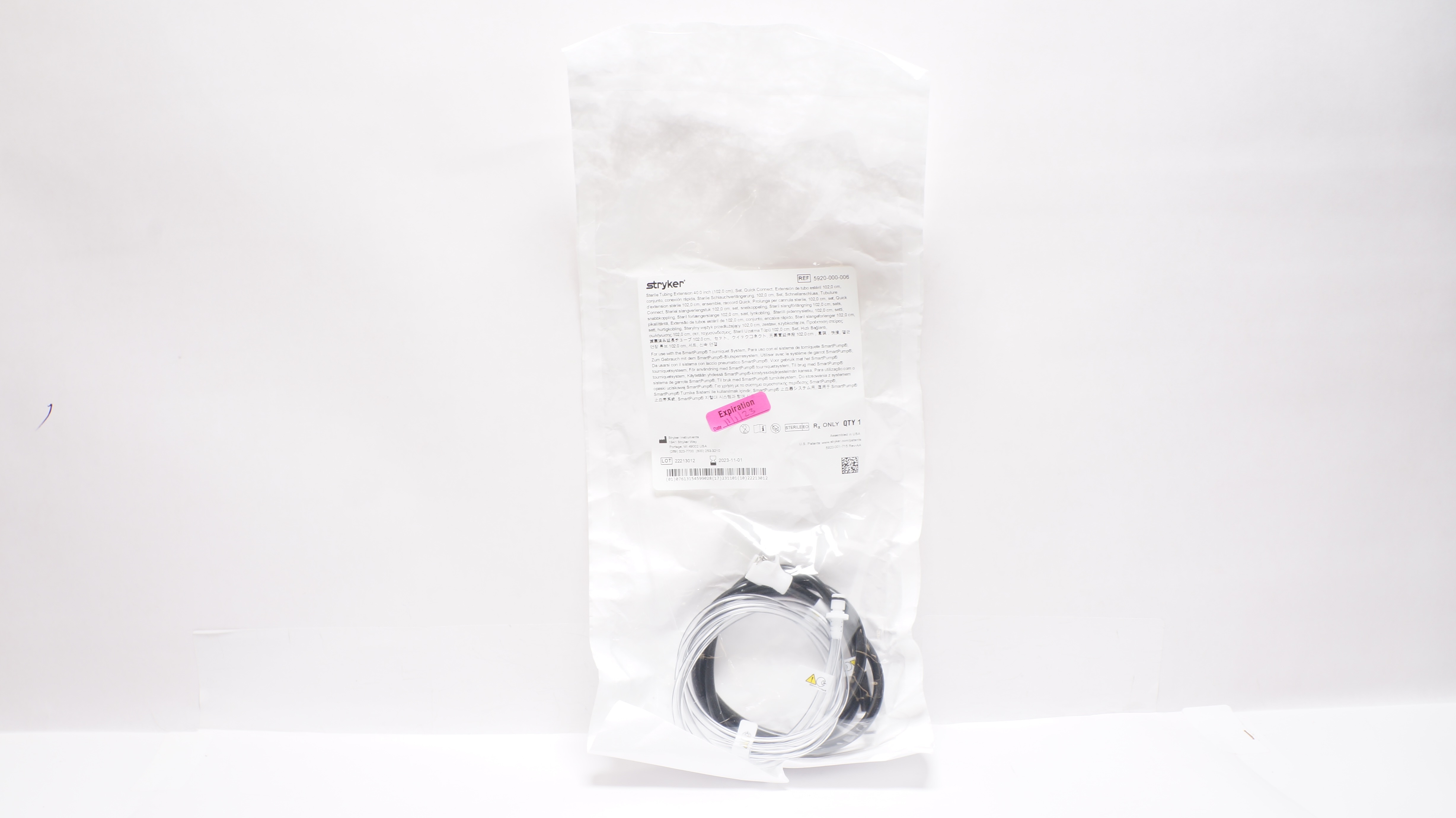 Stryker 5920-000-006 Sterile Tubing Extension Set, Quick Connect 40.0 inch (x)