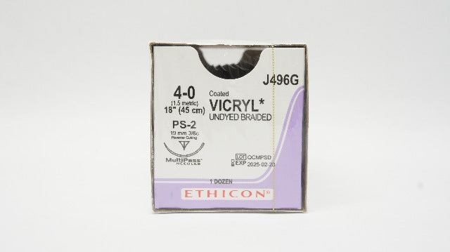 Ethicon J496G 4-0 VICRYL, PS-2, 19mm 3/8c, 18inch - Box of 12