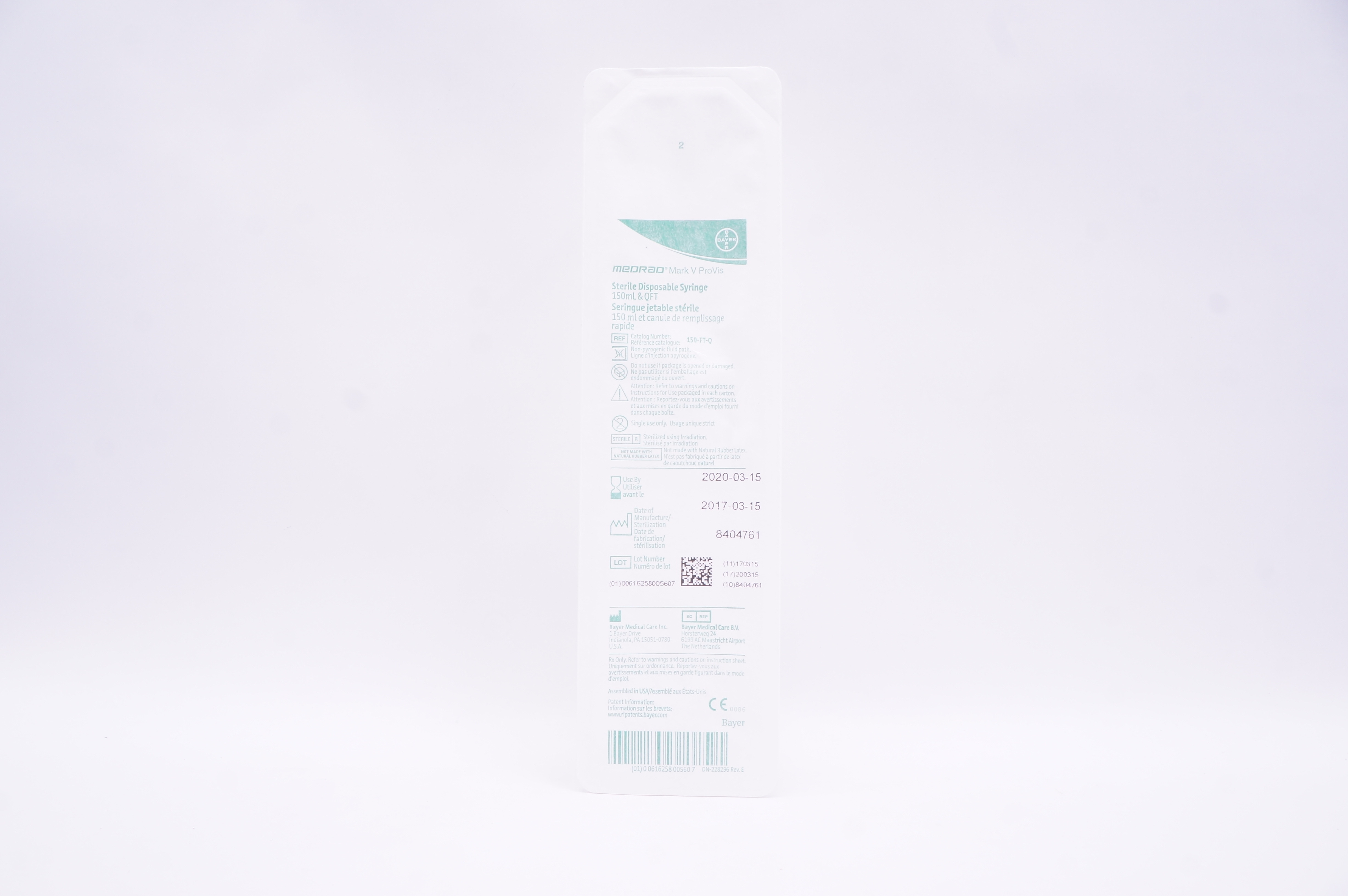 Bayer 150-FT-Q MEDRAD Disposable Syringe 150ml & QFT (x)