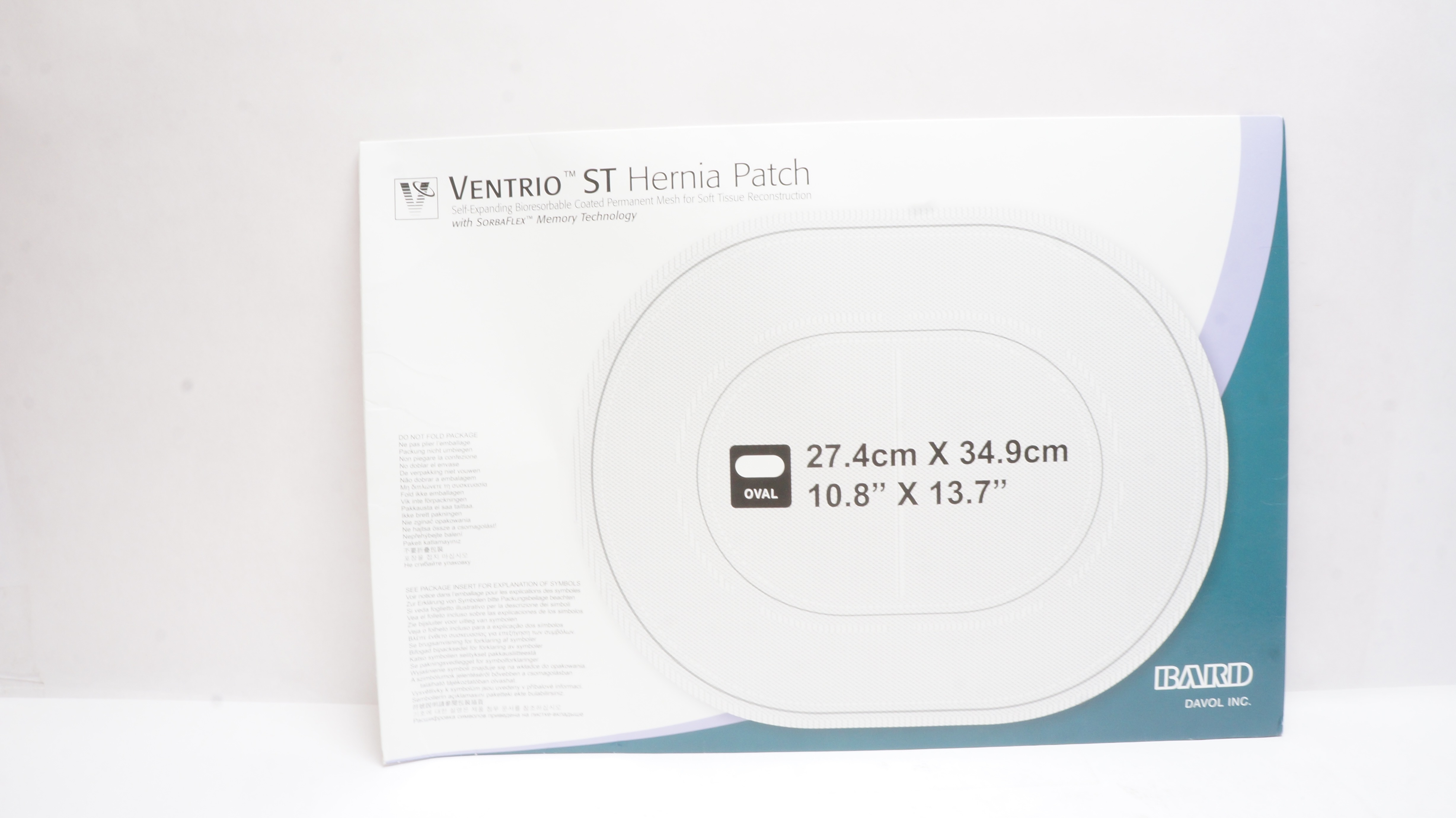 Bard 5950090 Ventrio ST Hernia Patch Oval 10.8inch x 13.7inch (x)