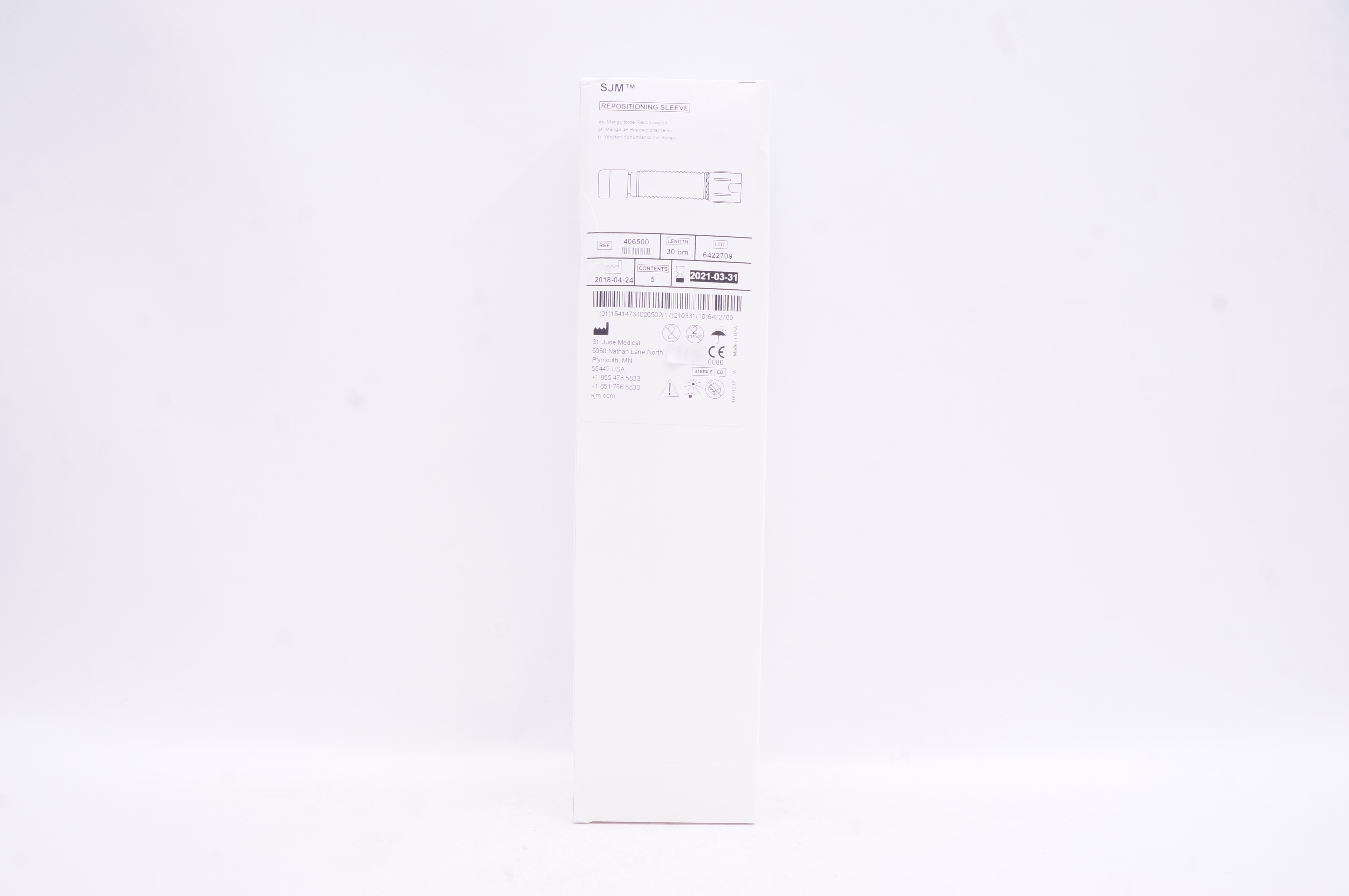 St.Jude Medical 406500 SJM Repositioning Sleeve 30cm - Box of 5 (x)