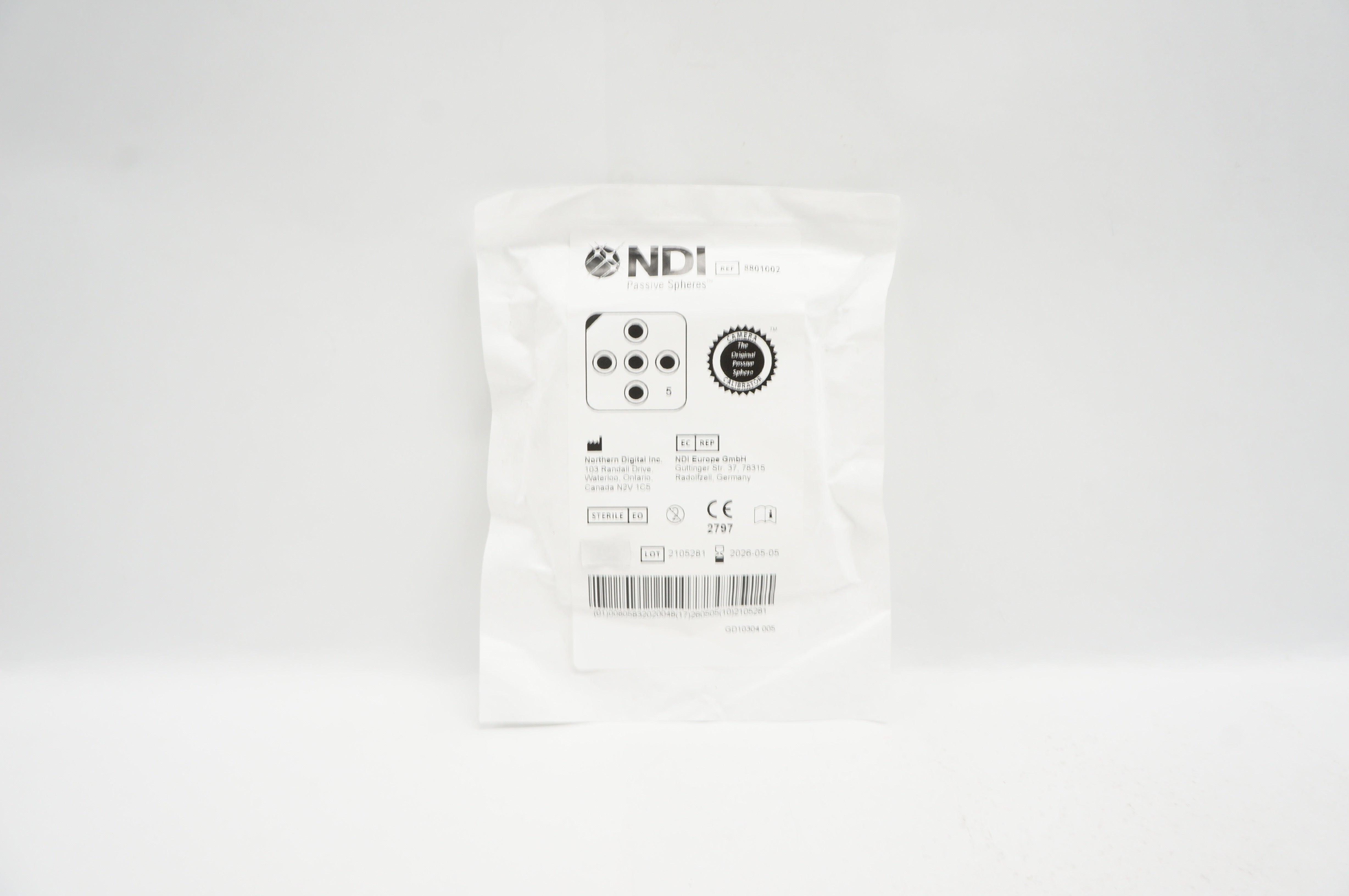 NDI 8801002 Passive Spheres Camera Calibrator - Pack of 5