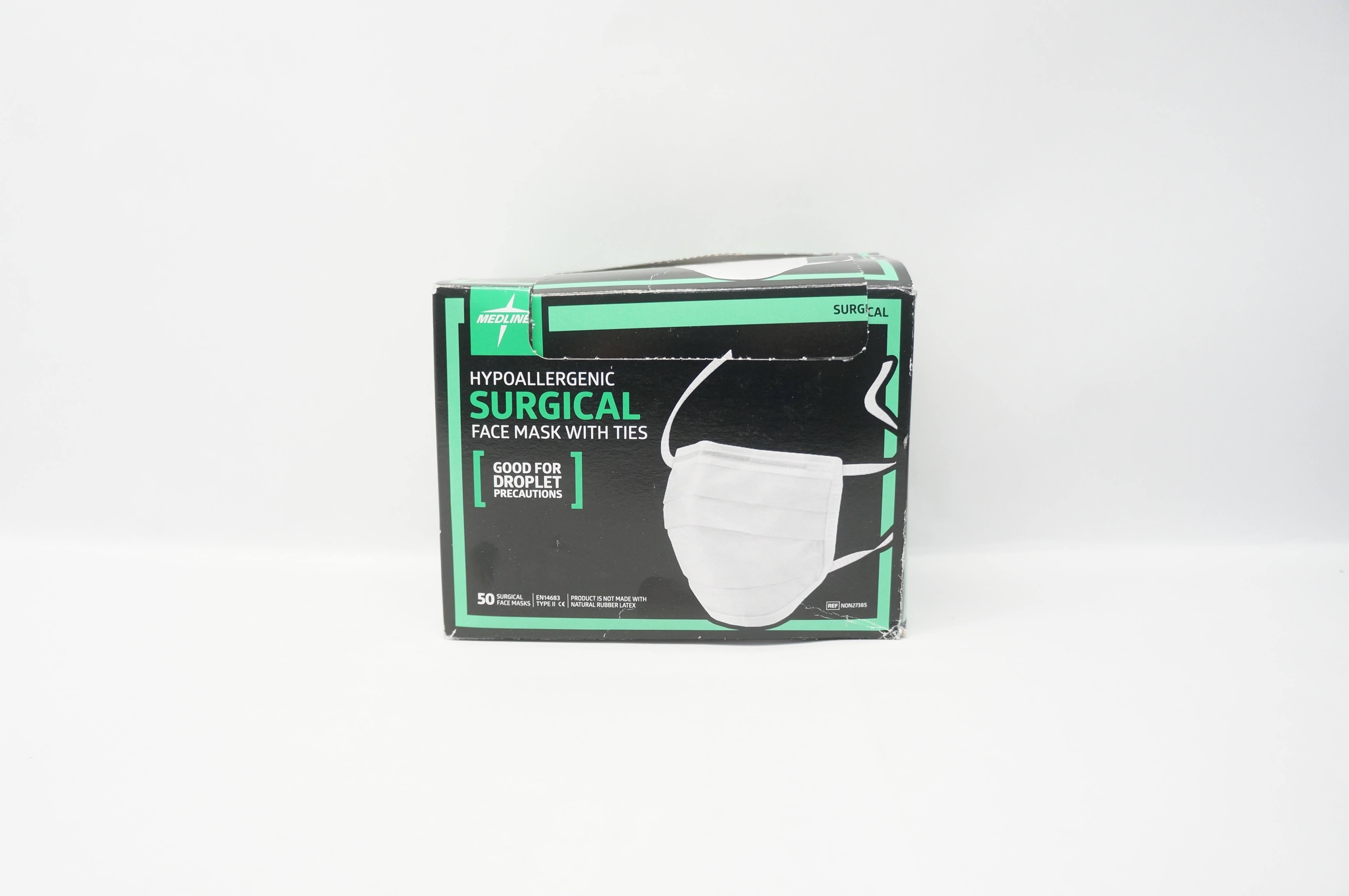 Medline NON27385 Hypoallergenic Surgical Face Mask With Ties - Box of 50