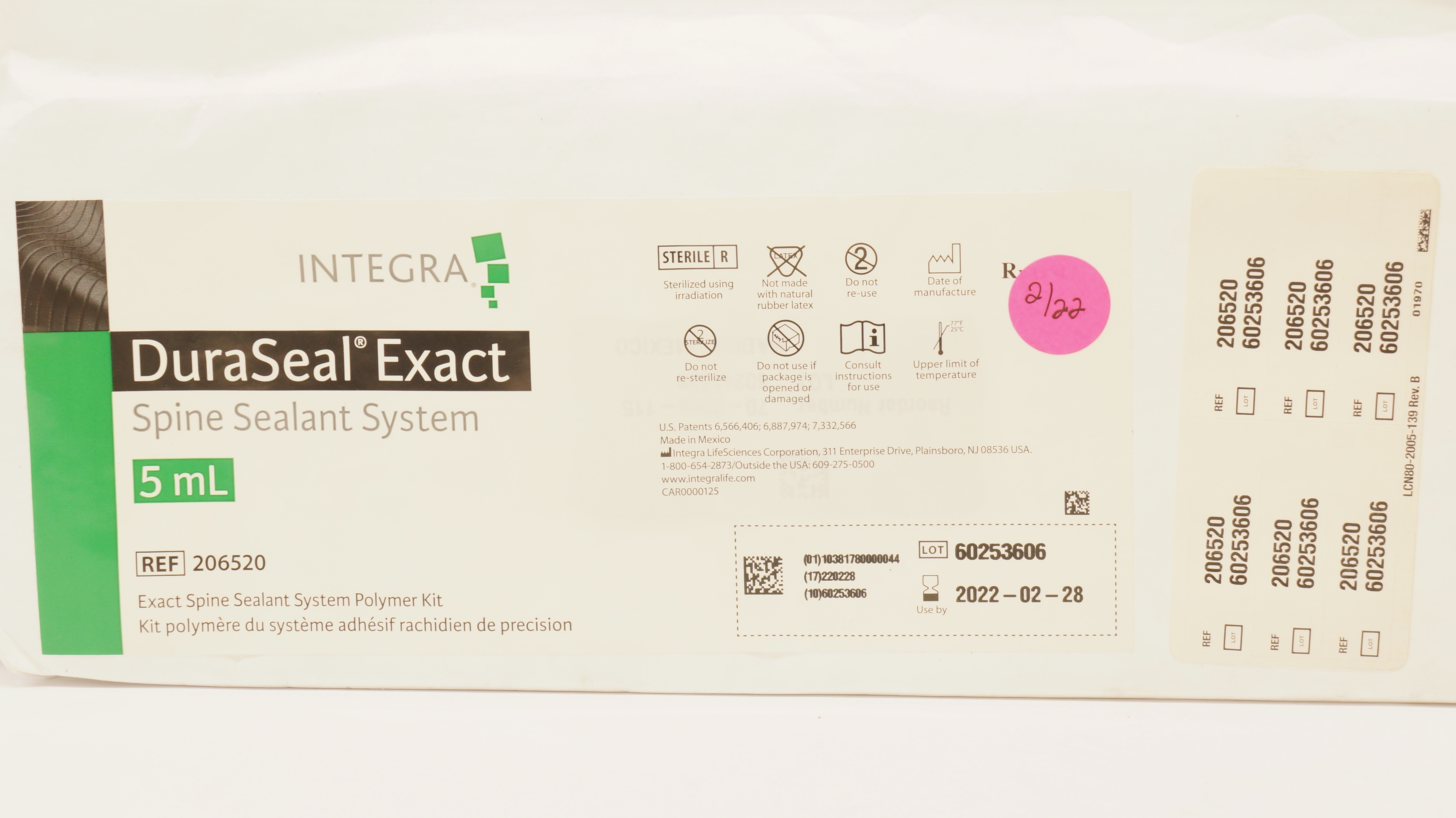 Integra 206520 DuraSeal Exact Spine Sealant System 5mL (x)