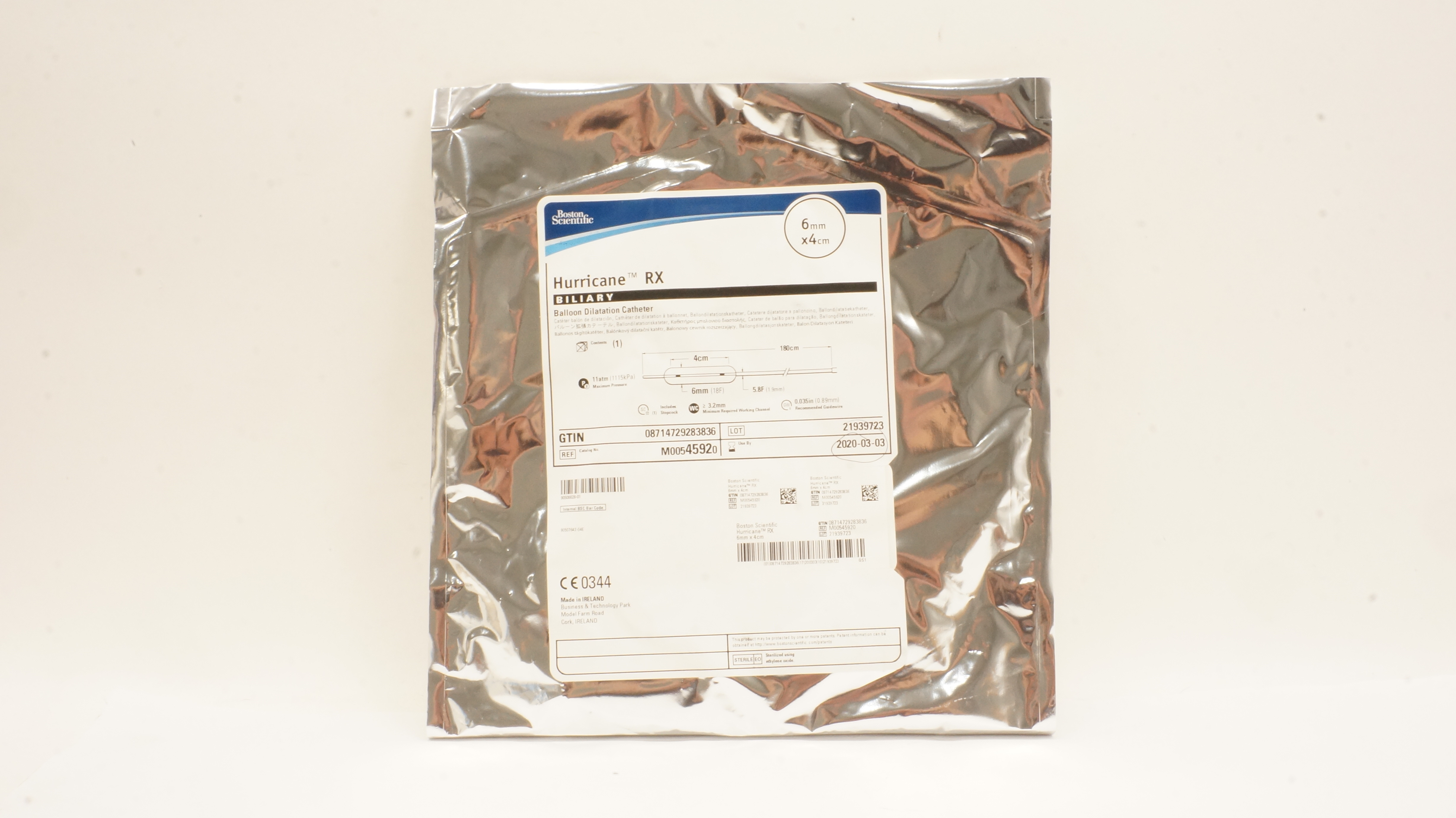Boston Scientific  4592 Hurricane RX Balloon Dilatation Cath. 6mm x 4cm (x)