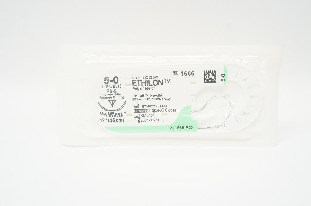 Ethicon 1666 5-0 Polyamide 6 Stre PS-2 19mm 3/8c Reverse Cutting 18inch (x)