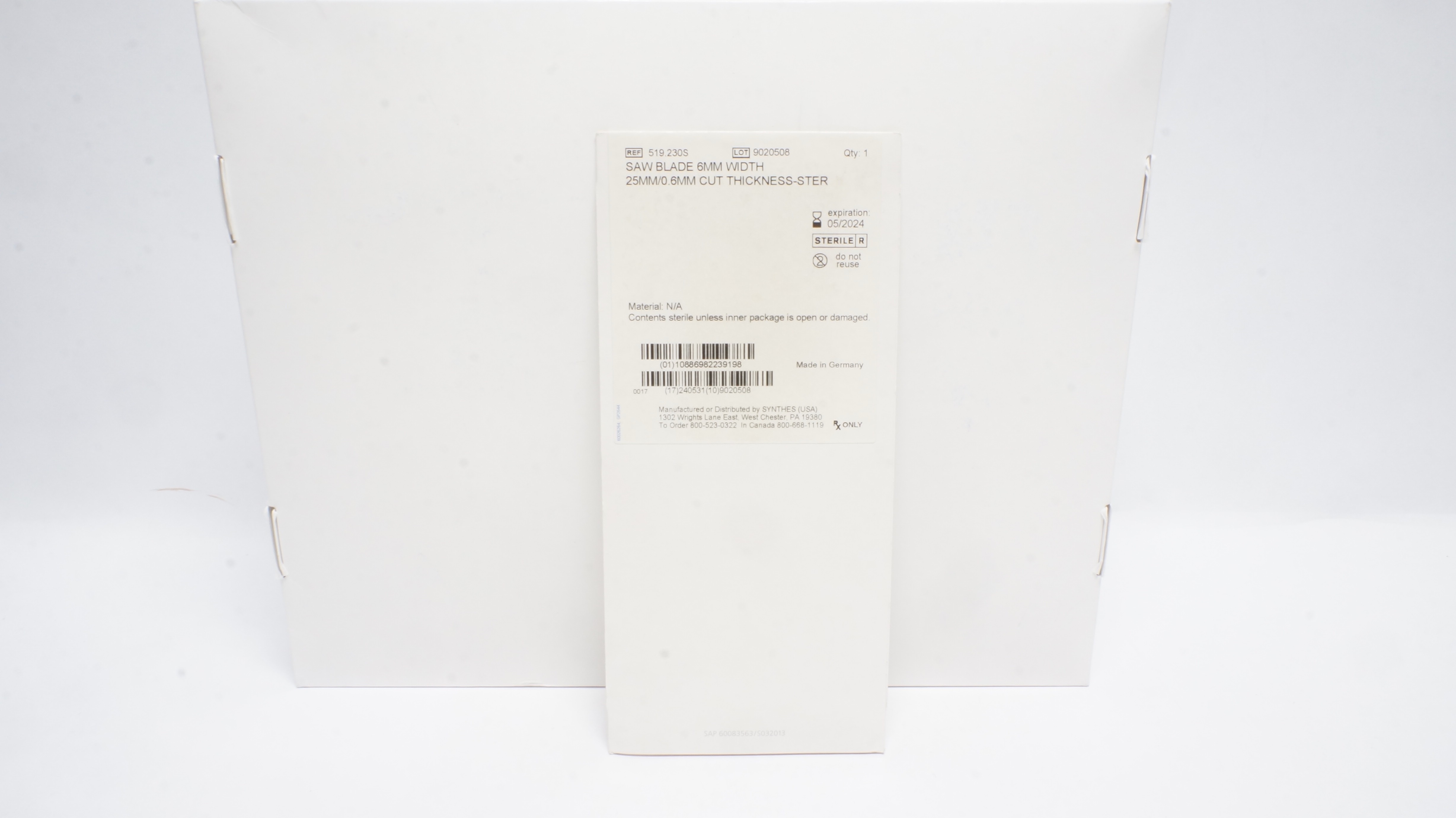 Synthes 519.230S Saw Blade 6mm Width 25mm/0.6mm Cut Thickness-Ster (x)