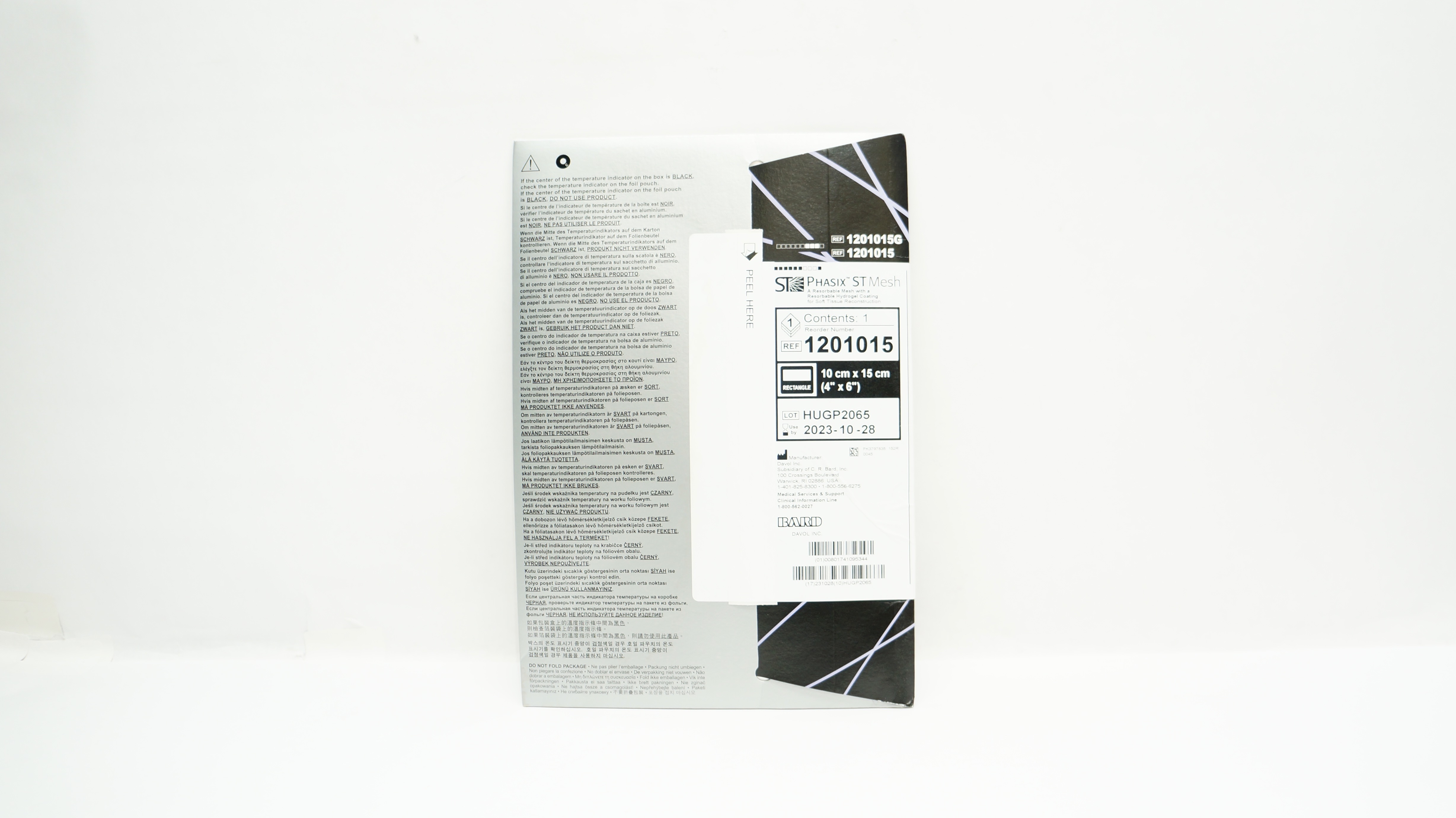 Bard 1201015 Phasix ST A Resorbable Mesh with Hydrogel Coating 4inch x 6inch (x)