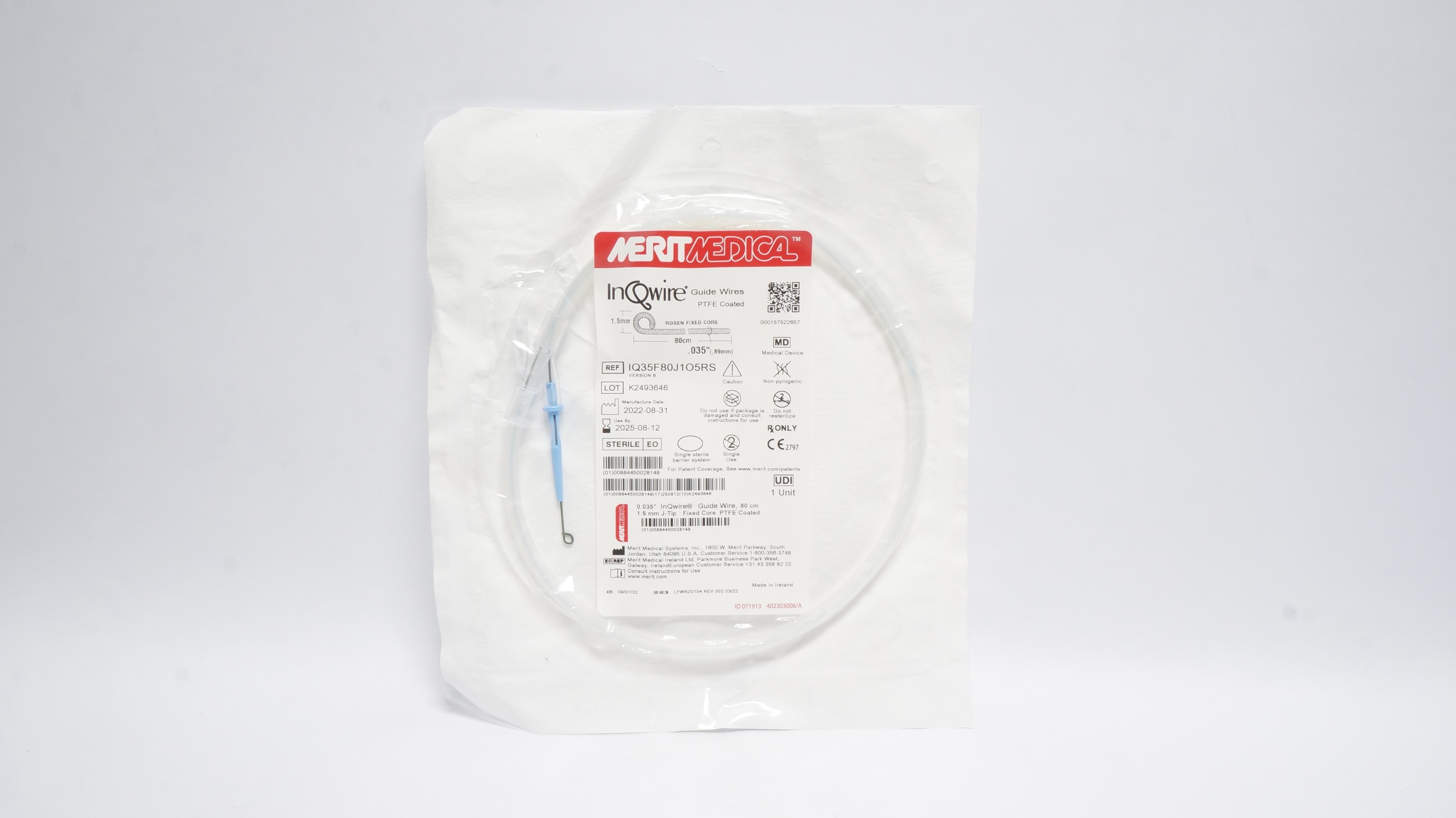 Merit Medical IQ35F80J1O5RS IQwire Guide Wires PTFE Coated  1.5mm x 80cm (x)