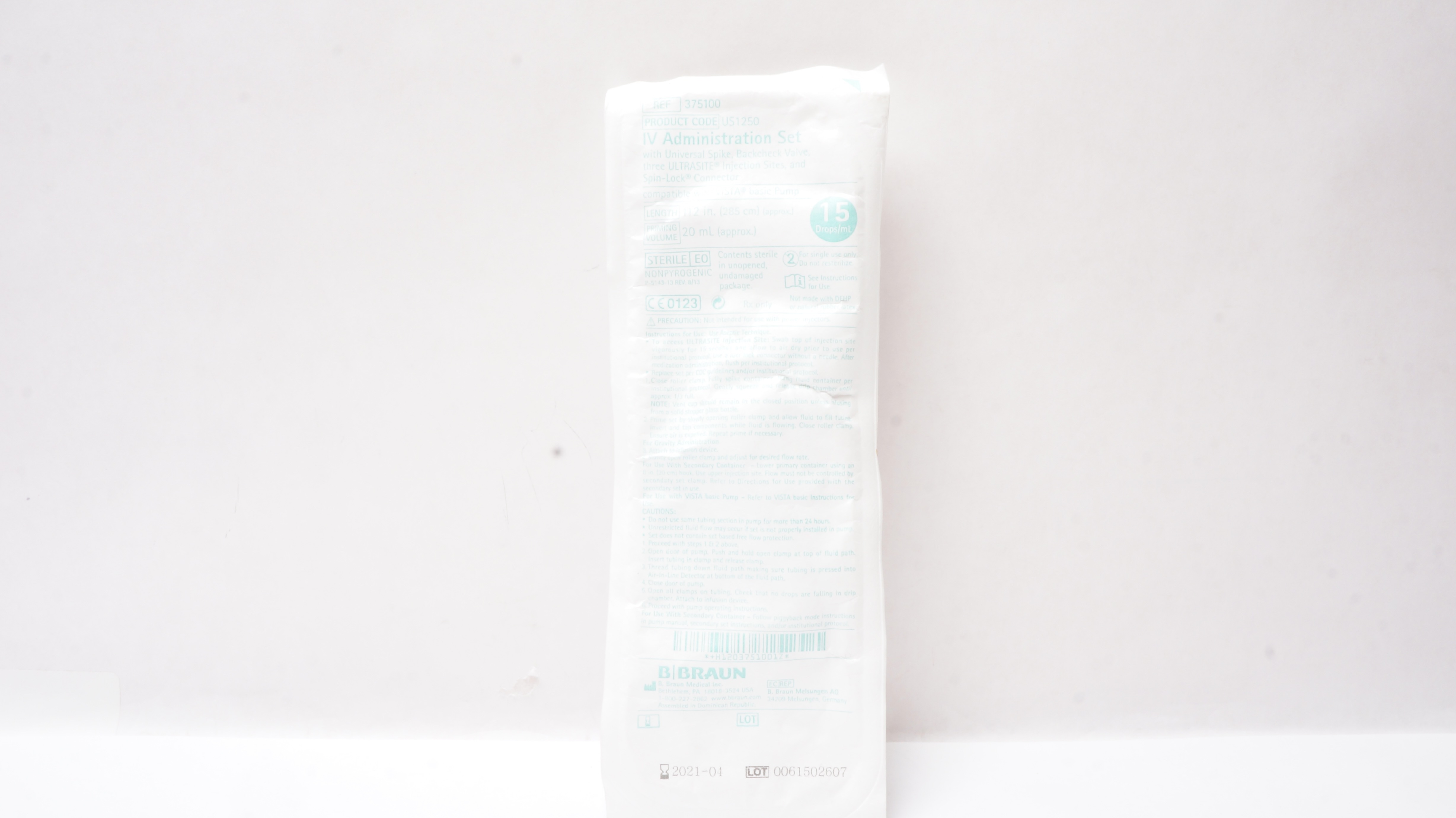 B. Braun 375100 IV Administration Set 112 inch 20mL 15 drops (x)