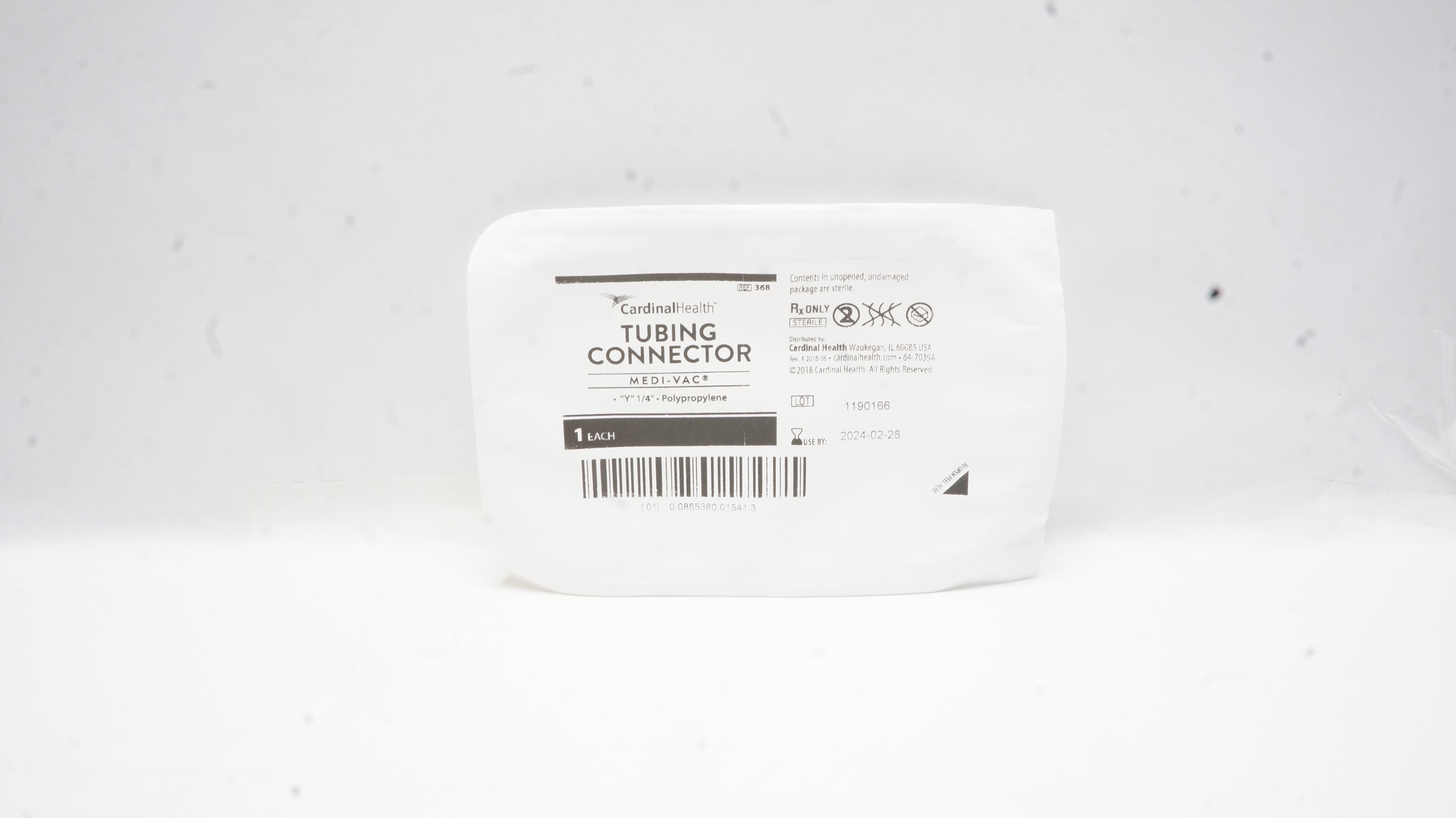Cardinal Health 368 Medi-Vac Tubing Connector "Y" 1/4inch (x)