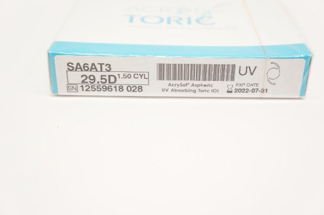 Alcon SA6AT3 ACRYSof Aspheric Toric IOL 29.5D Length 13.0mm, Optic 6.0mm (x)