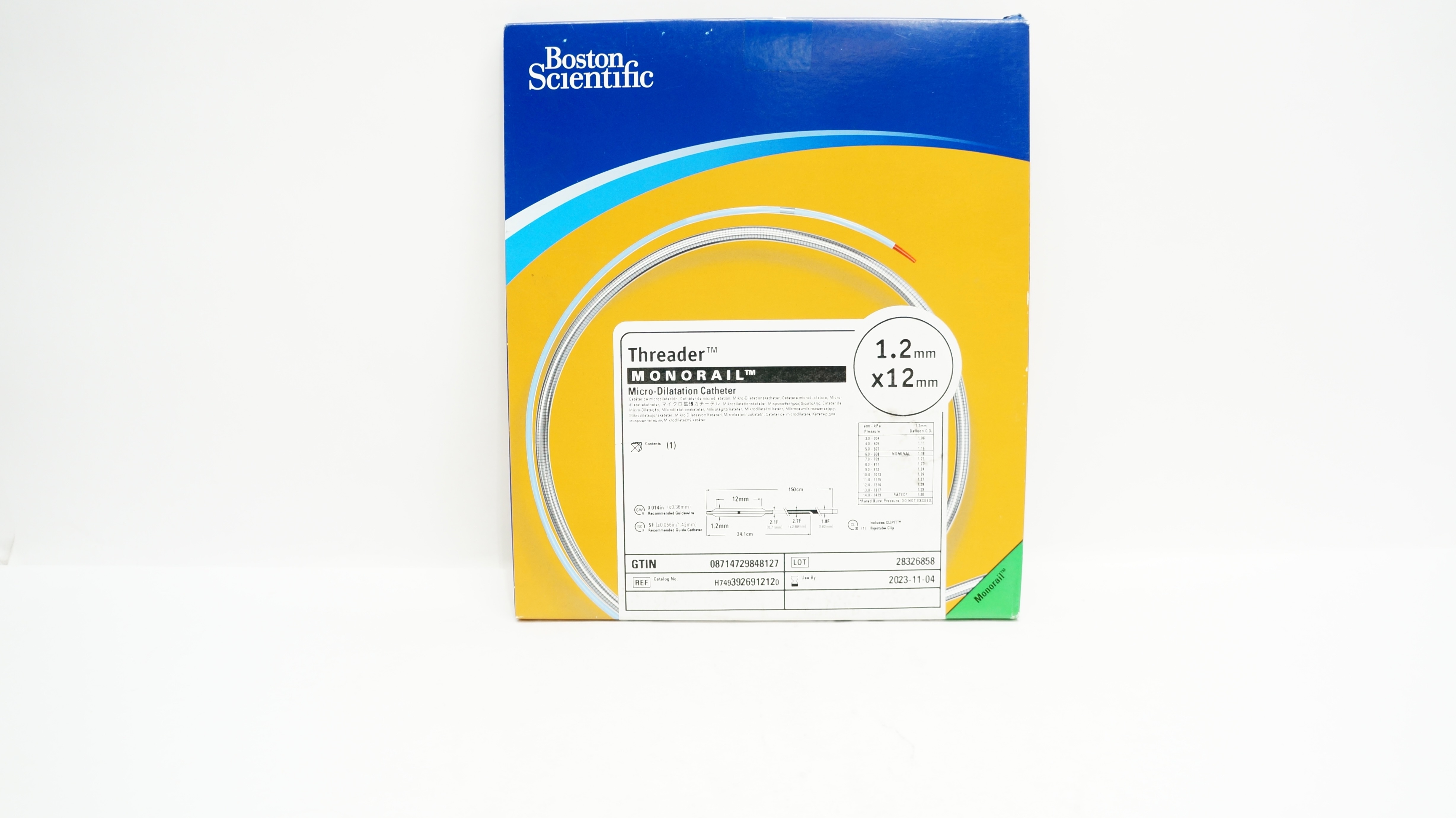 Boston Scientific 392691212 Threader Monorail Micro-Dilattaion Cath.1.2mm x 12mm