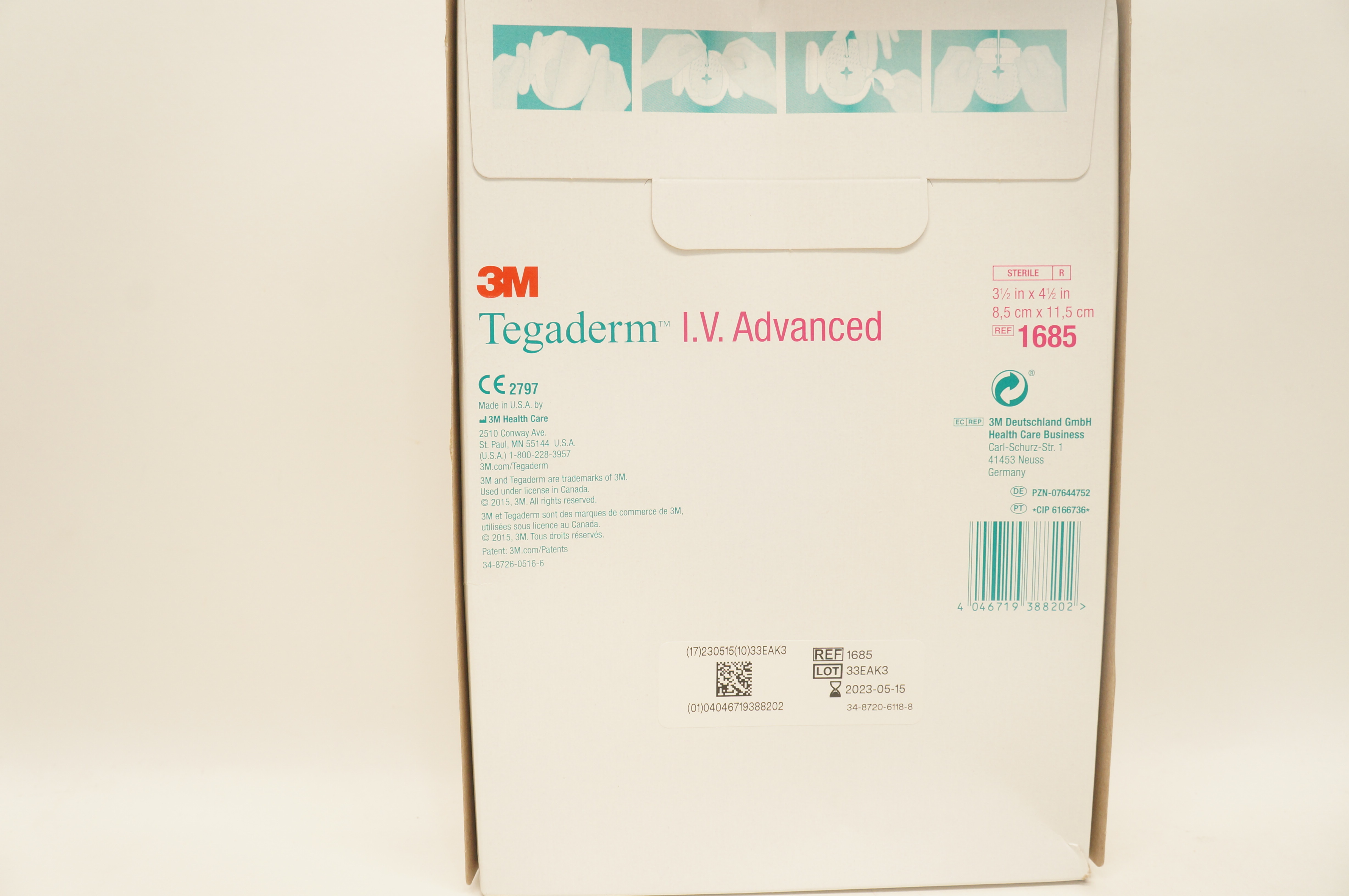 3M 1685 Tegaderm IV Advanced Securement Dressing 3-1/2 x 4-1/2 inch - Box of 50