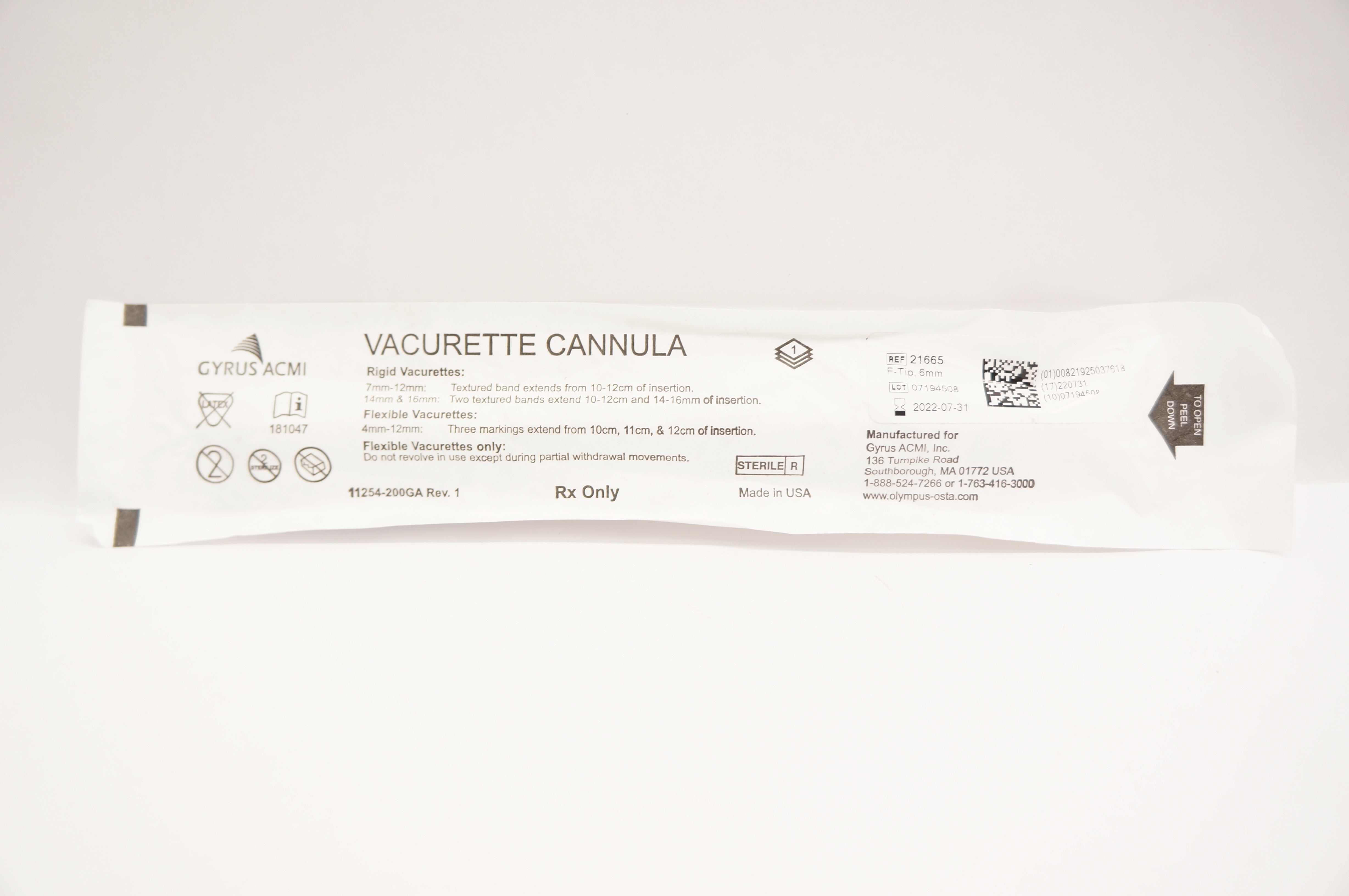 Gyrus ACMI 21665 Vacurette Cannula F-Tip 6mm (x)
