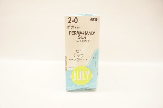 Ethicon 583H 2-0 Perma-Hand Silk PS-2 19mm 3/8c Reverse Cutting 18in(x)-Box of36