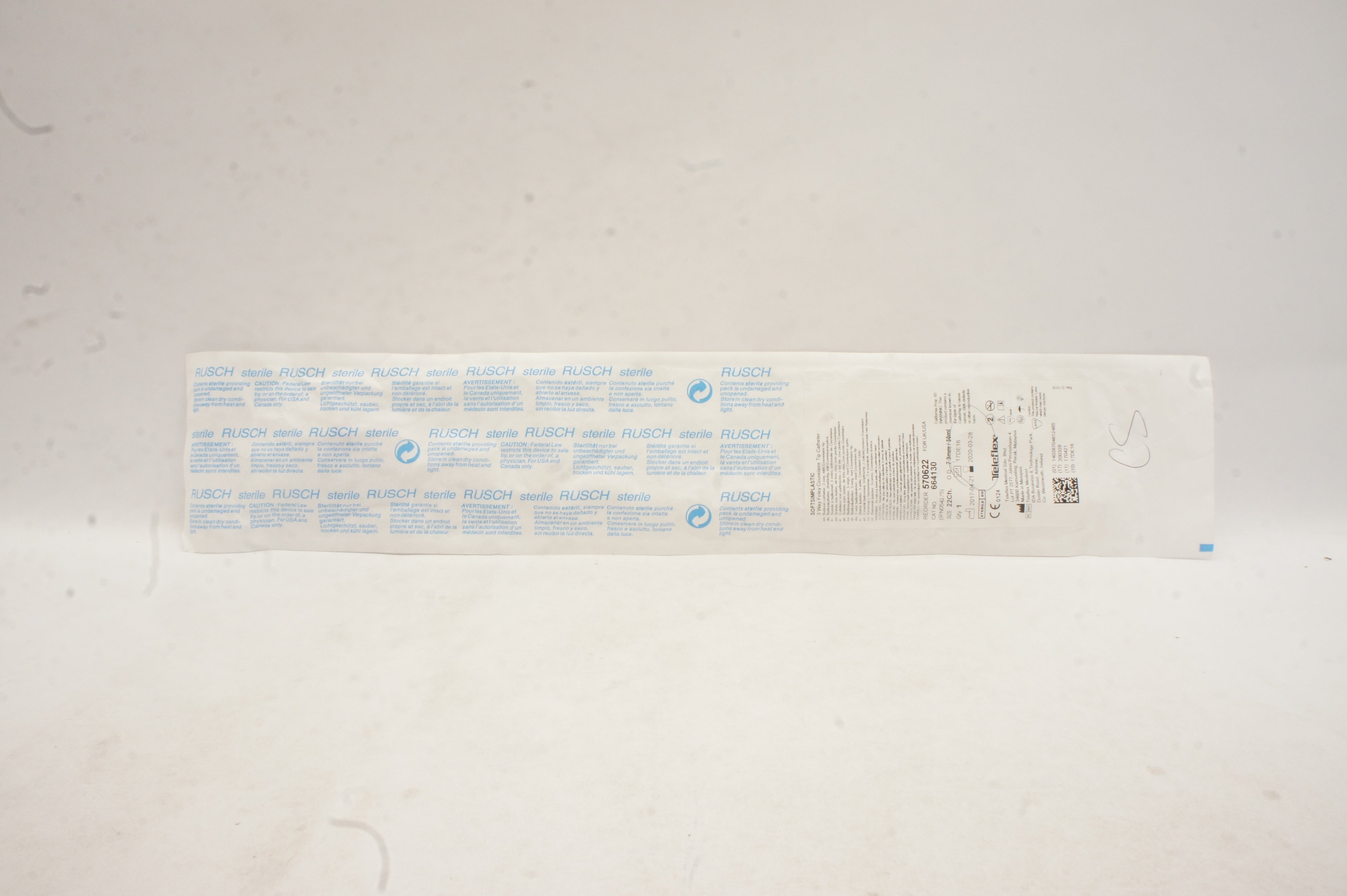 Teleflex 570622 Softsimplastic 3 Way Foley Couvelair Tip Catheter 22Ch (x)