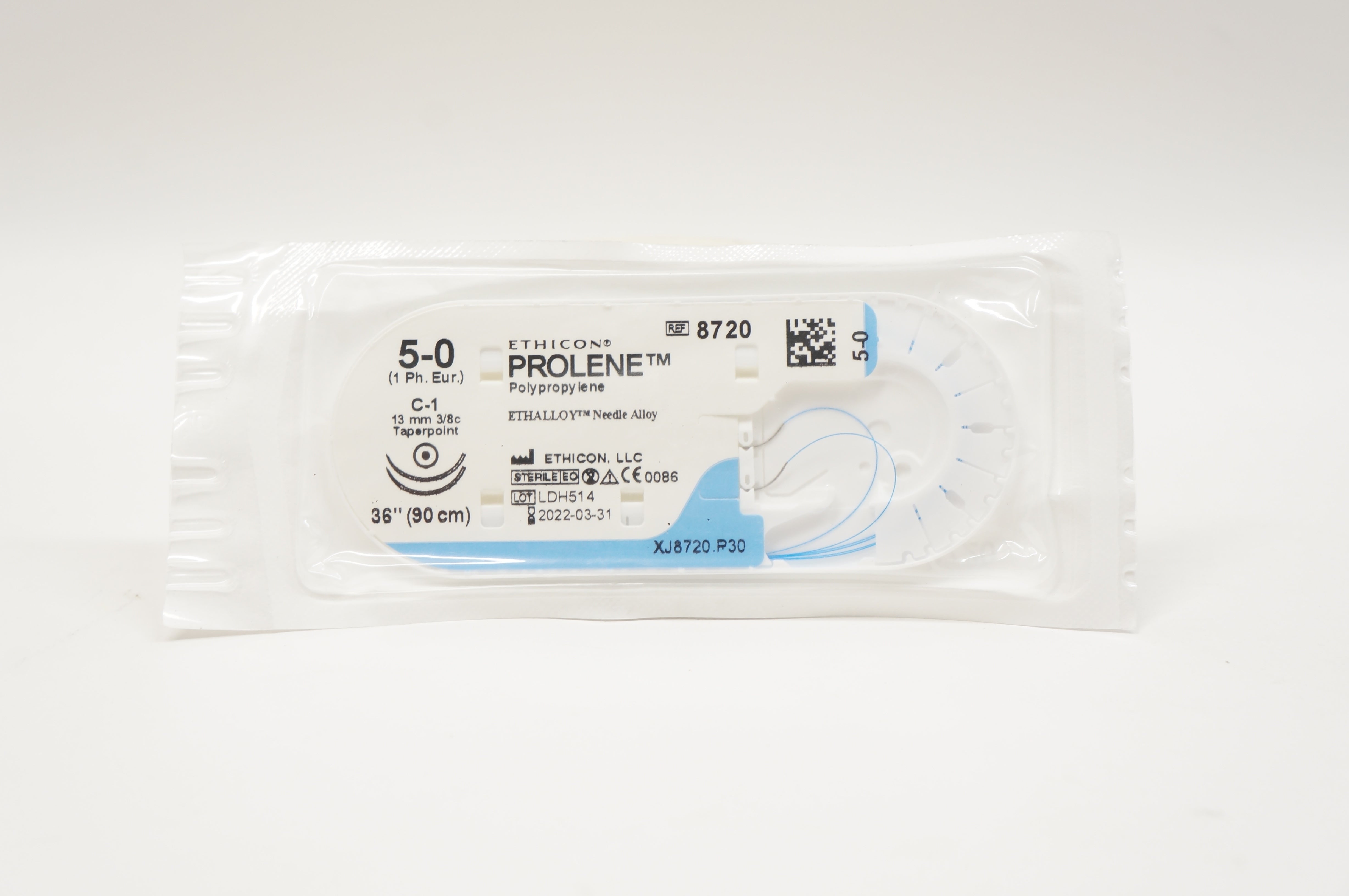 Ethicon 8720 5-0 PROLENE Polypropylene Stre C-1, 13mm 3/8c Taperpoint, 36inch(x)