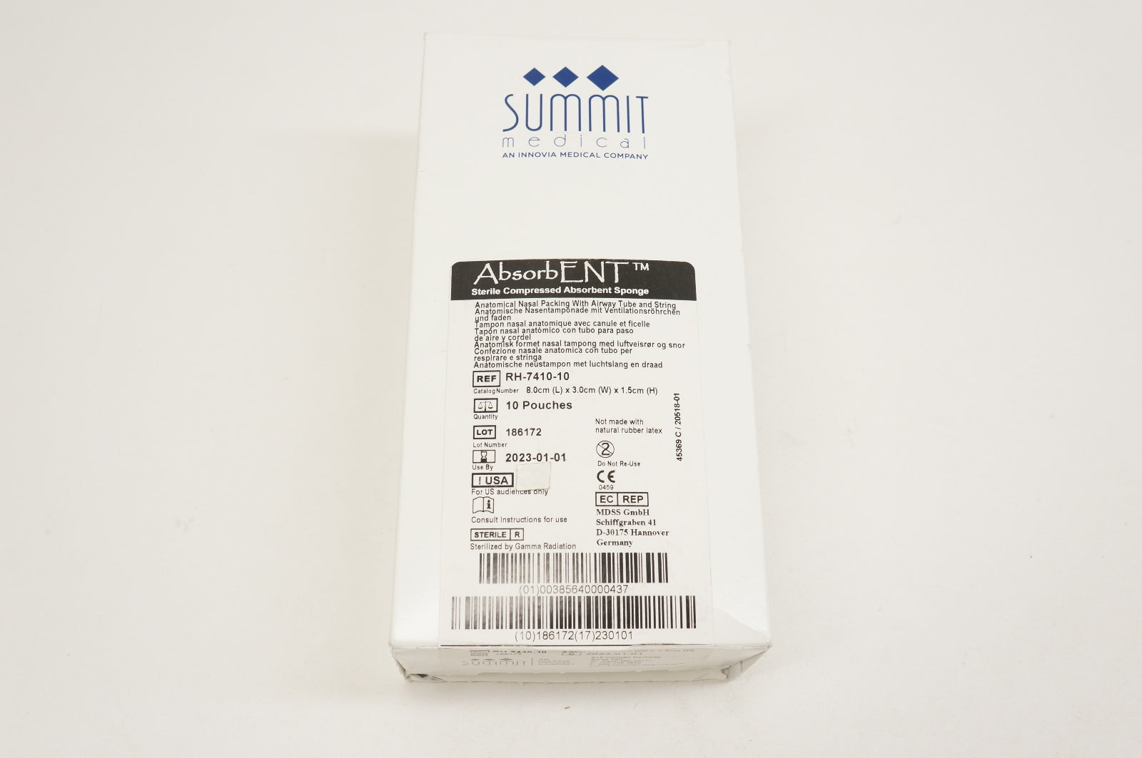 Summit Medical RH-7410-10 Absorbent Compressed Absorbent Sponge - Box of 10